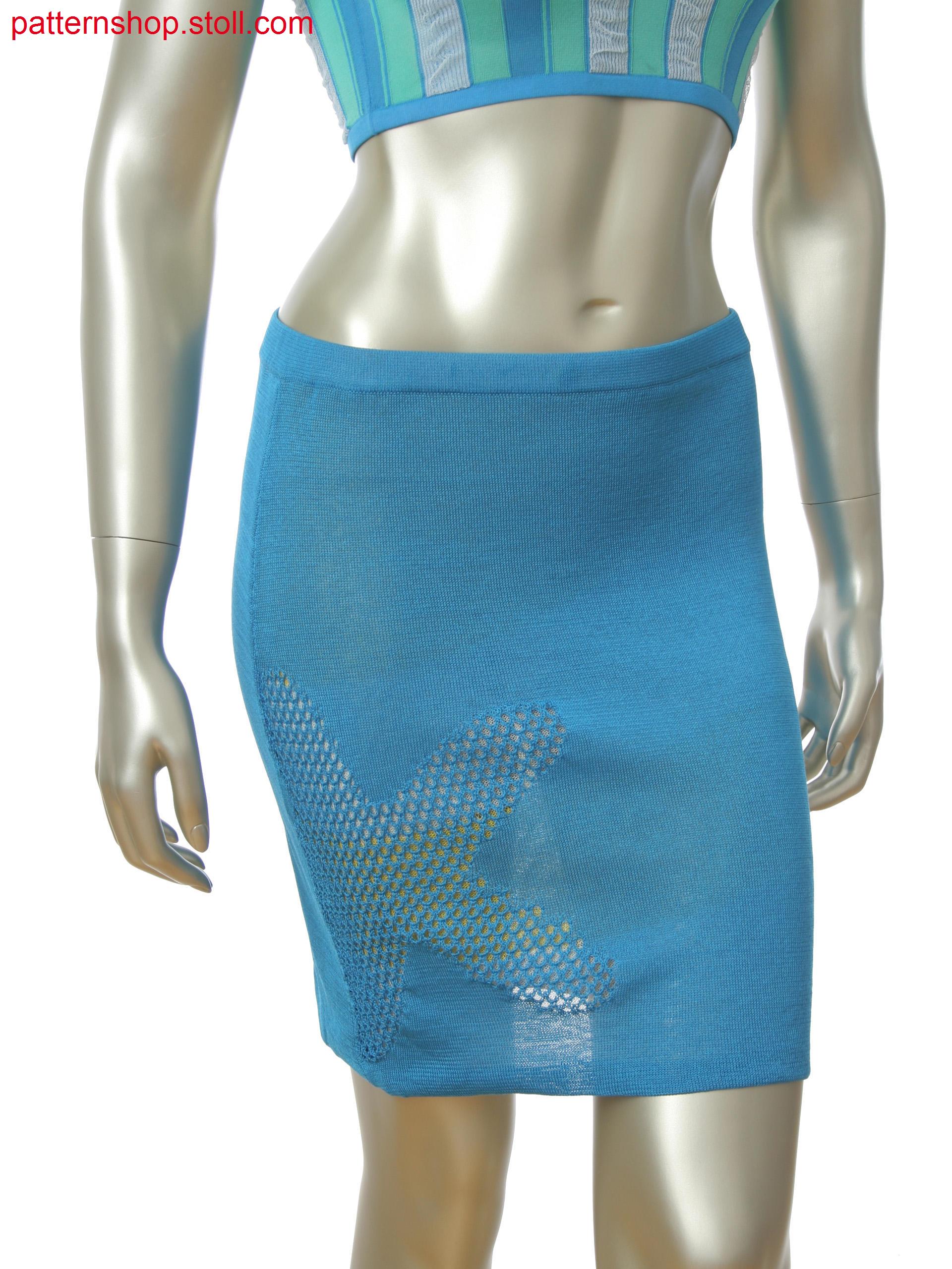 Fully Fashion reversible intarsia skirt with net structure