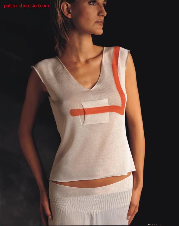Sleeveless FF-Intarsia pullover /