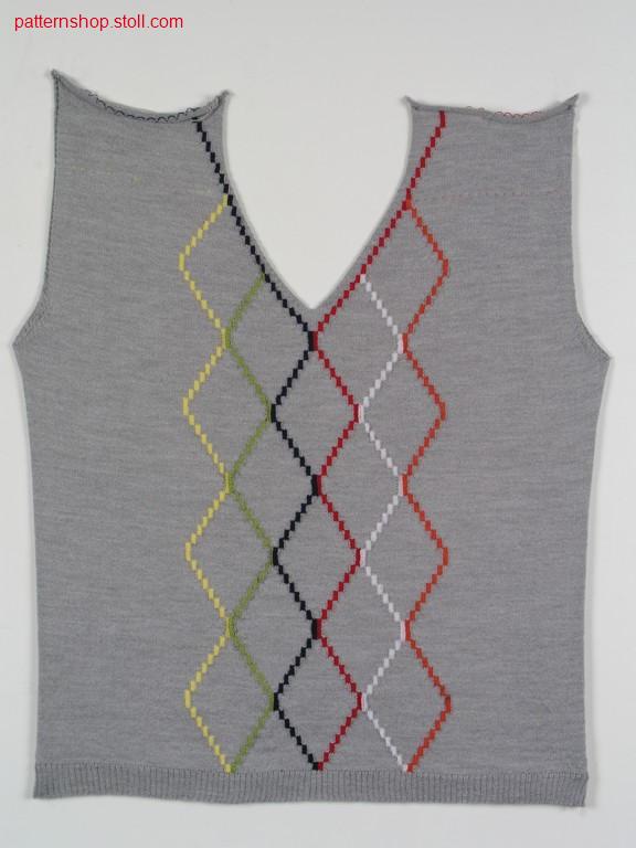 FF-intarsiafront with V-neck / FF-Intarsien Vorderteil mit V-Ausschnitt