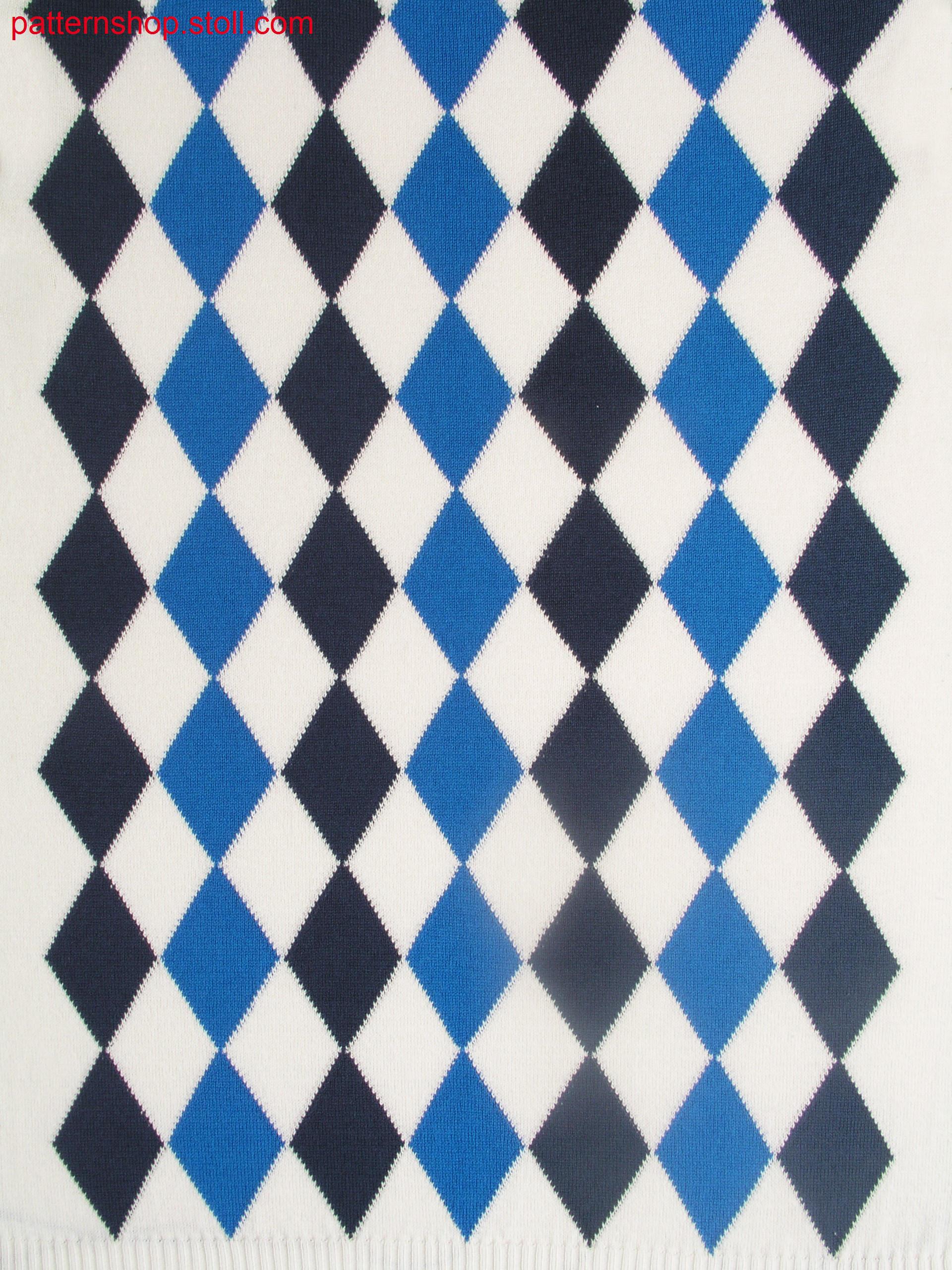 Fully Fashion-Intarsia front with diamond pattern / Fully Fashion-Intarsia Vorderteil mit Rautenmuster
