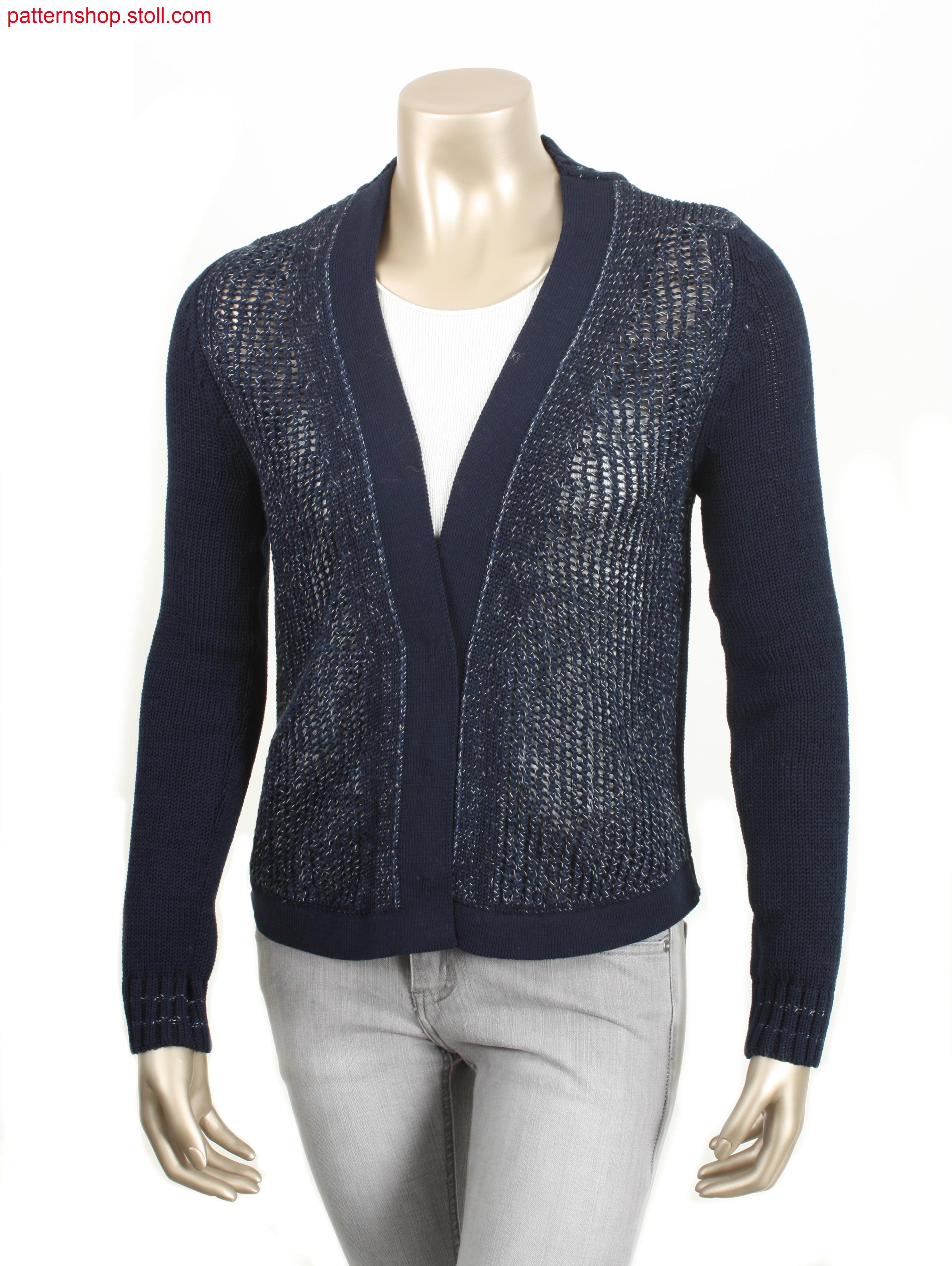 Fully Fashion cardigan in plated 1x1 pointelle structure /Fully Fashion Strickjacke in plattierter 1x1 Petinetstruktur