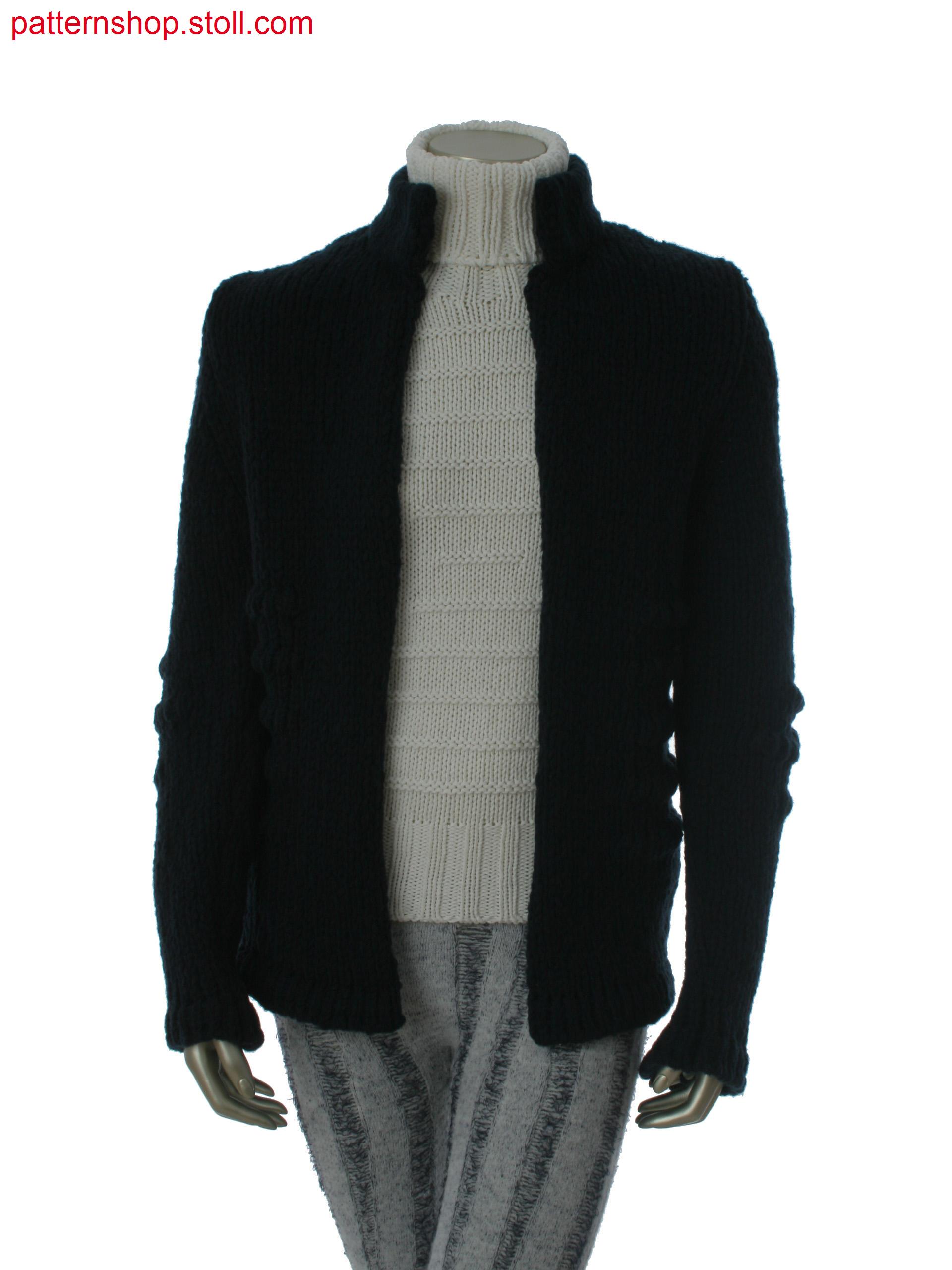 Fully Fashion cardigan in 1x3 jersey structure / Fully Fashion Strickjacke in 1x3 Rechts-Links Struktur