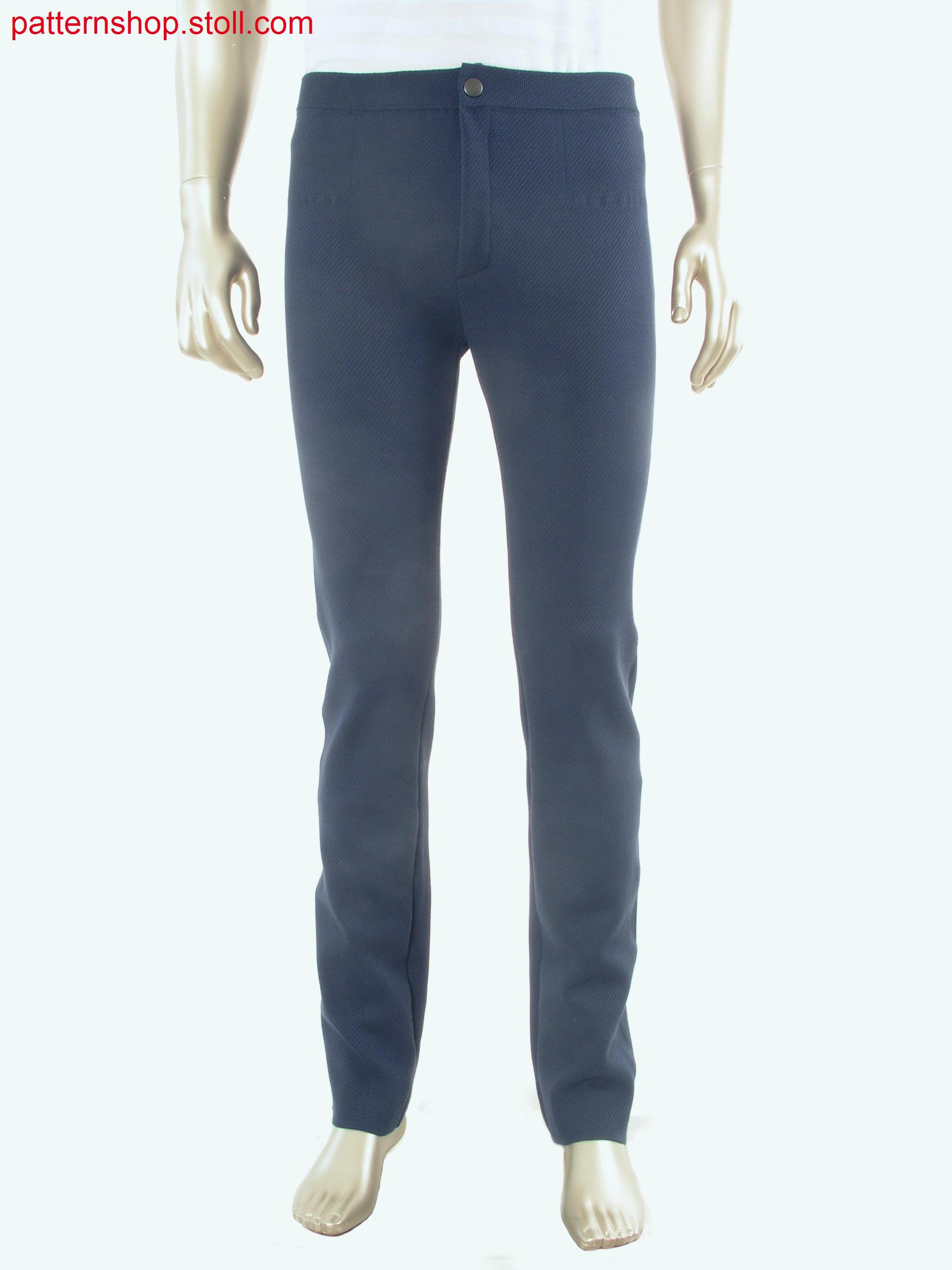 Fully Fashion jeans in tubular-structure fabric / Fully Fashion Jeans in Schlauch-Strukturgestrick