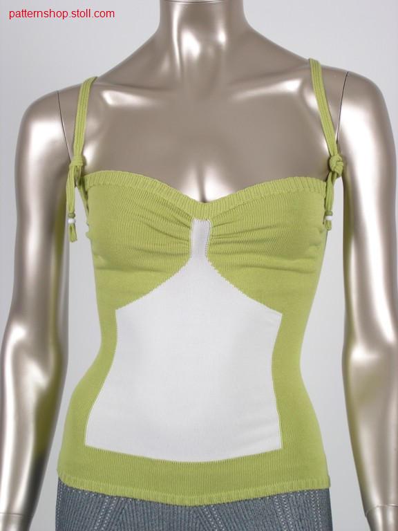 Jersey top with gathered chest region / Rechts-Links Top mitgerafftem Brustbereich