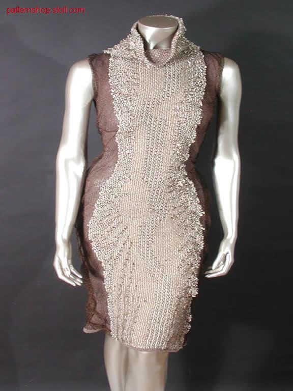 Intarsia Dress front part with 3-layer and structure pattern / Intarsia Kleidvorderteil mit 3-Lagen und Strukturmuster
