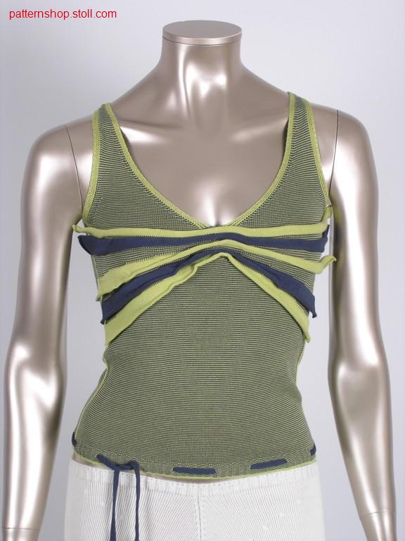 Striped top with wave-like applications / Ringeltop mit wellenartigen Applikationen