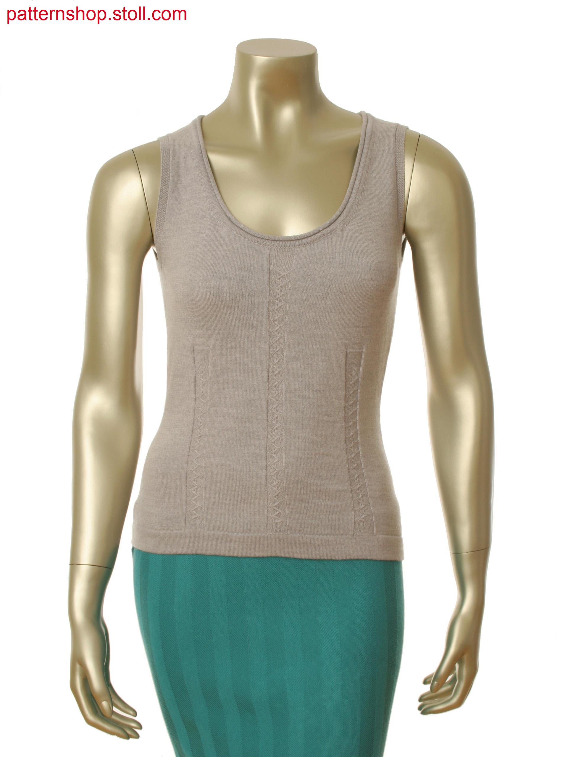 Stoll-flexible gauge&reg 12 gauge optic Fully Fashion top with float structure in zig zag optic