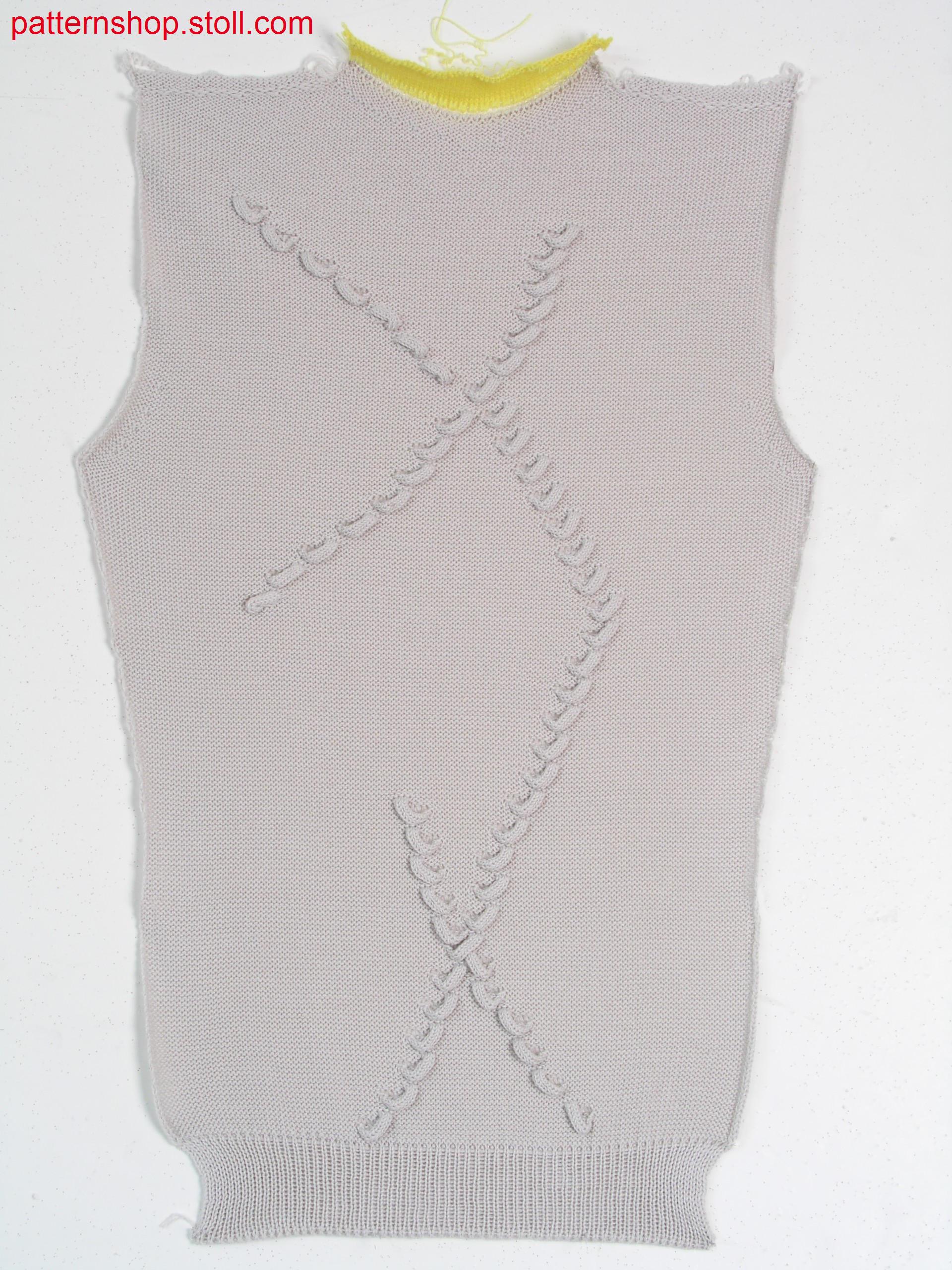 Fully Fashion jersey front with loops / Fully Fashion Rechts-Links Vorderteil mit Schlaufen