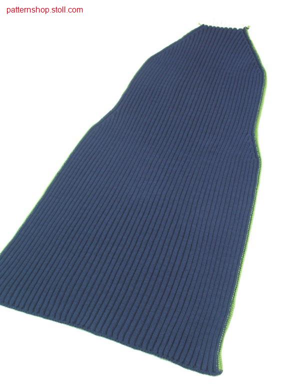 2 - Colour FF intarsia front in 3x3 rib / 2 - Farbiges FF Intarsien Vorderteil in 3x3 Rippe.