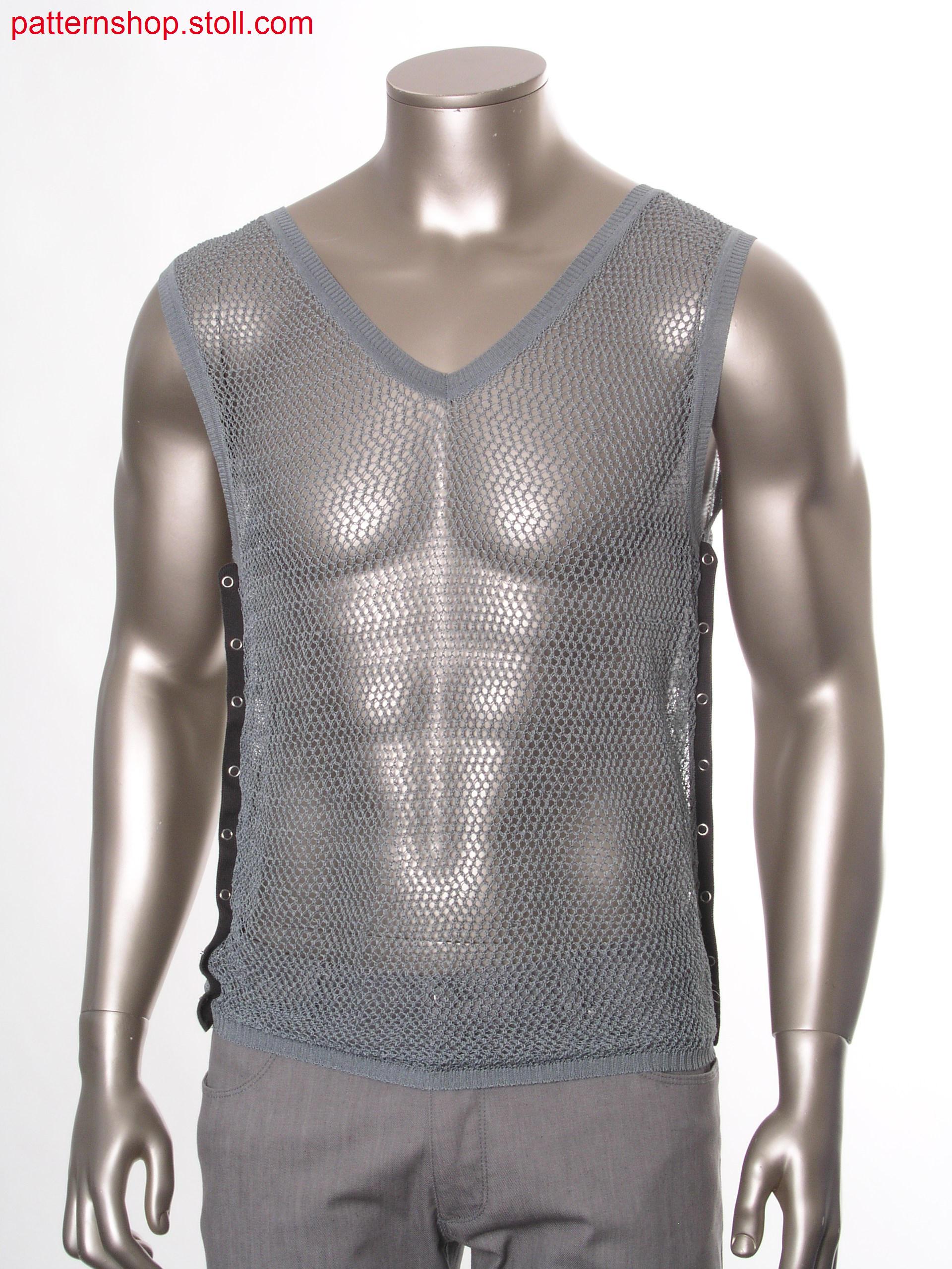 Fully Fashion slipover with transparent mesh structure / Fully Fashion Pullunder mit transparenter Netzstruktur