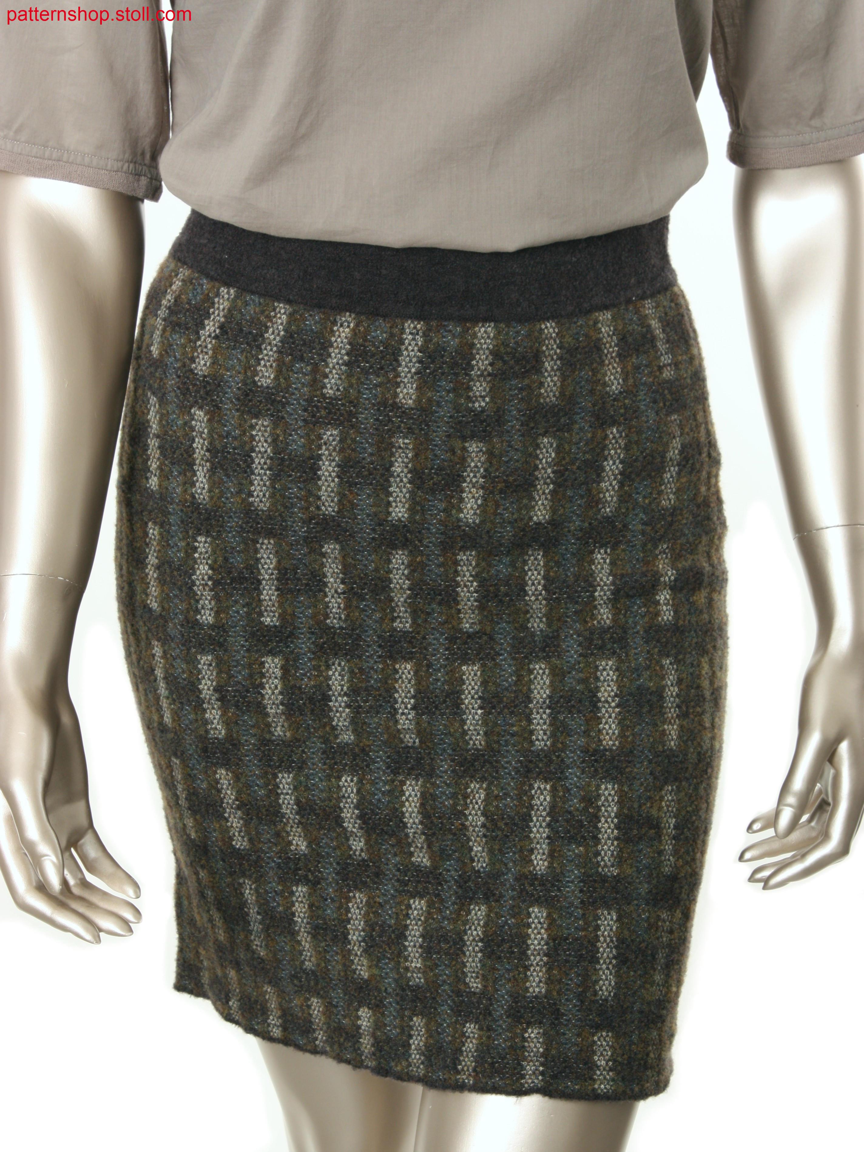 Horizontal and vertical striped Fully Fashion skirt / Quer-und L