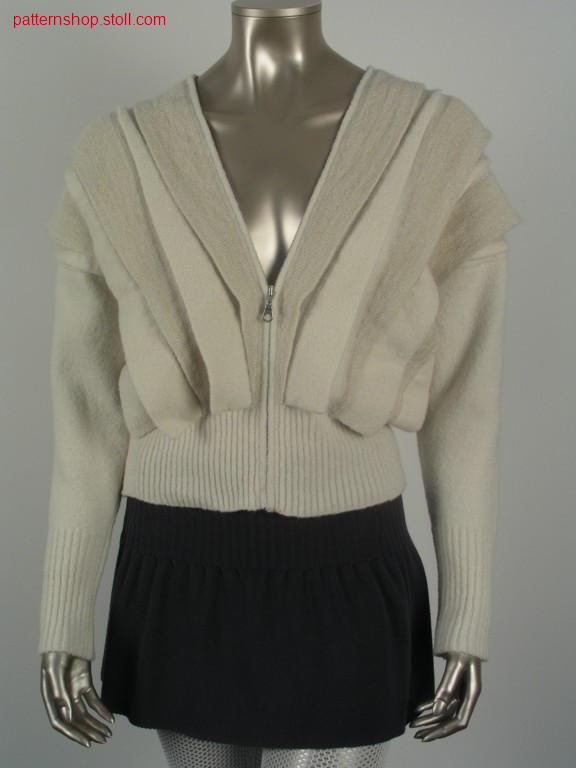 Cardigan, from 2 parts, in gore technique / Strickjacke, aus 2 Teilen, in Spickeltechnik
