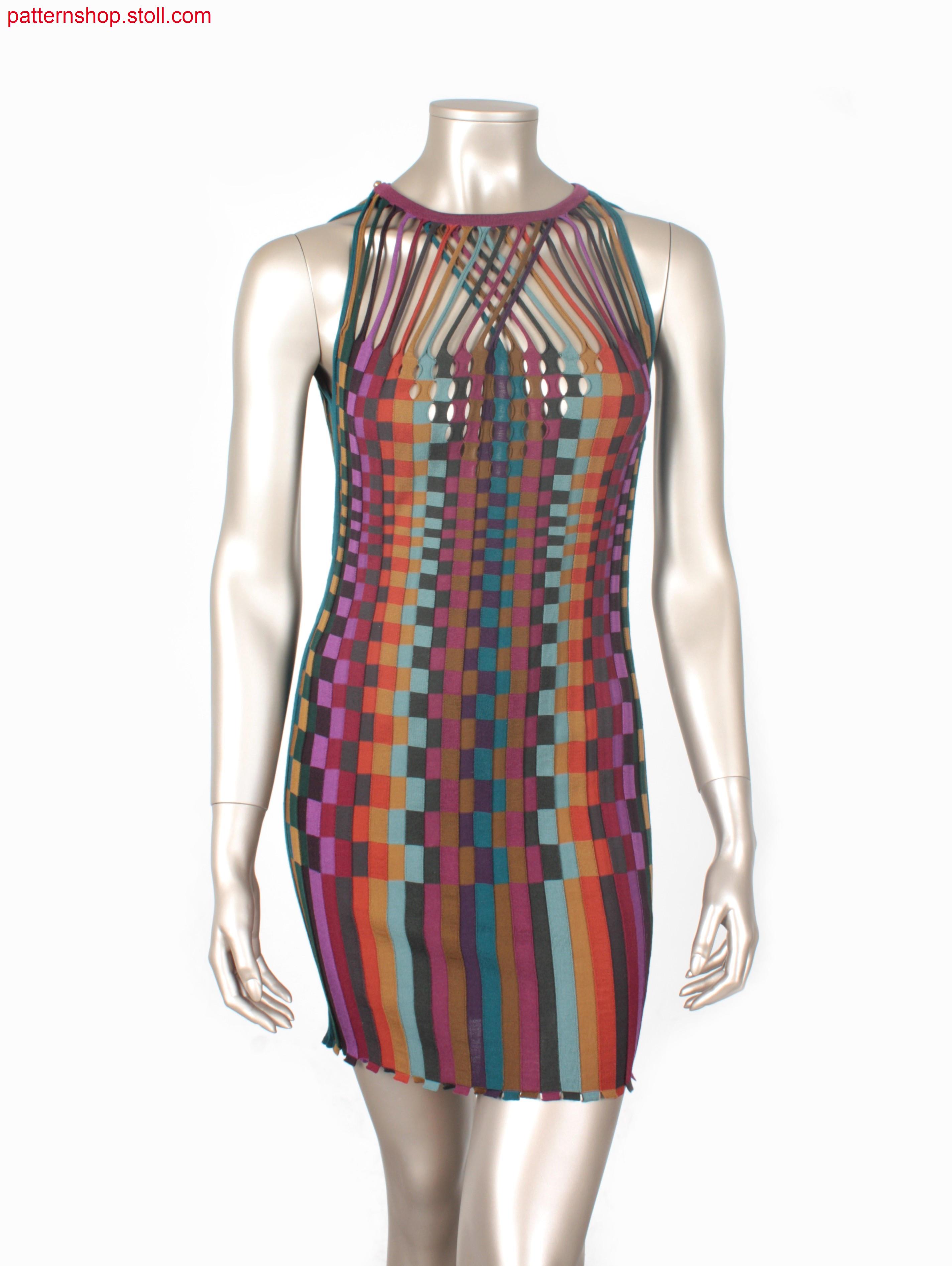 Intarsia rib dress with separate tubular starts / IntarsiaKleid mit Rippen und separaten Schlauchanf