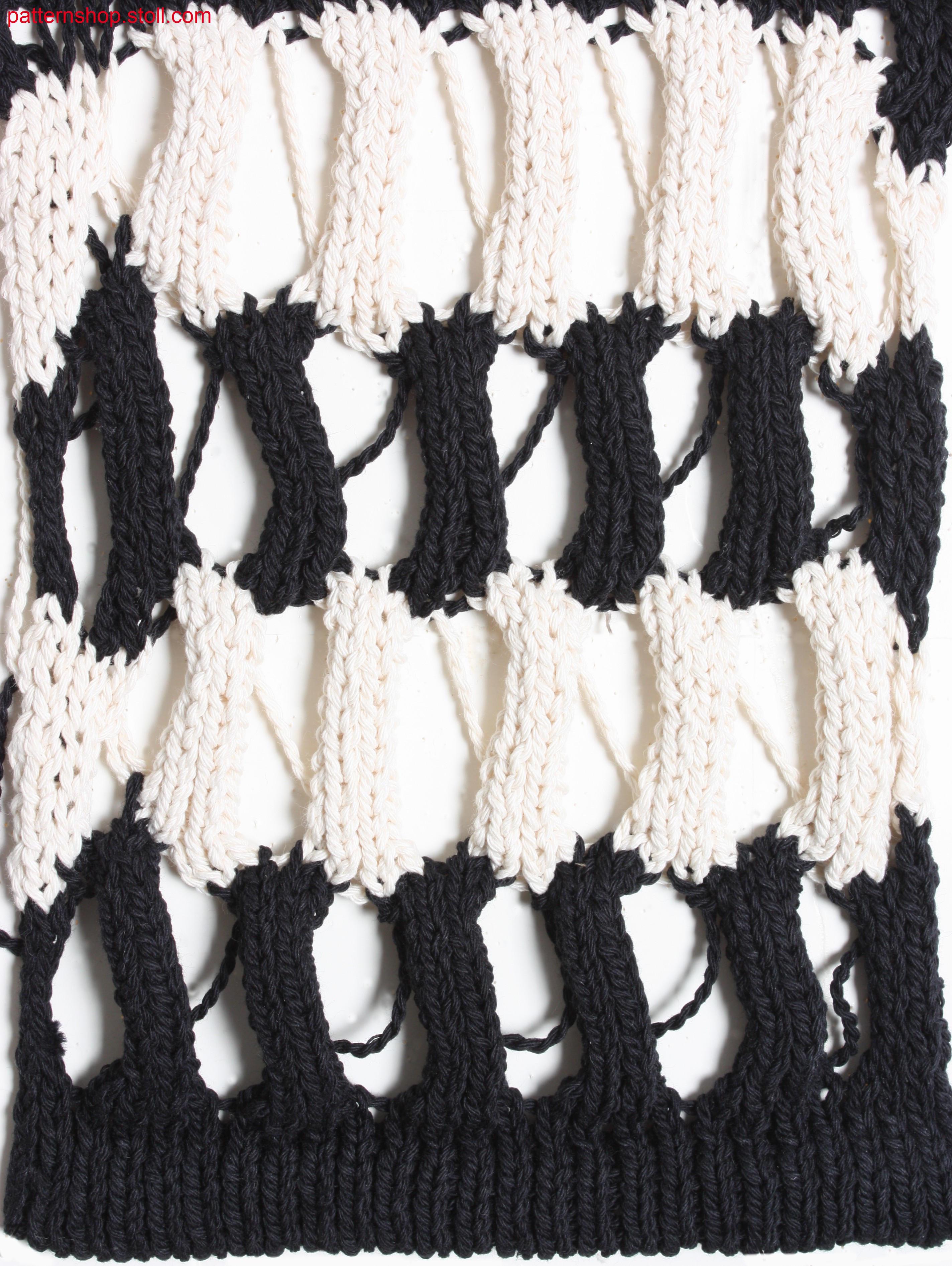 Striped swatch in 1x1 technique / Geringelter Musterausschnitt in 1x1 Technik