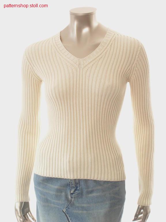 Pullover in 2x2 rib with inserted sleeves / Pullover in 2x2 Rippe mit eingesetzten