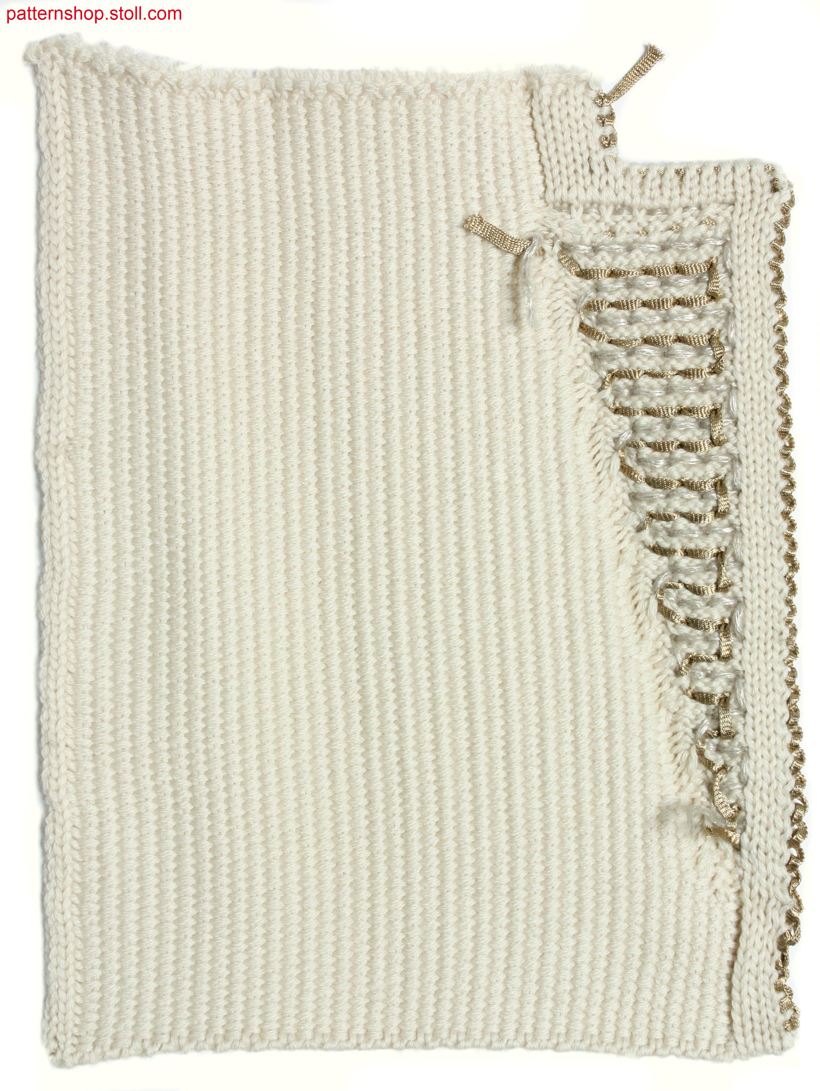 Swatch in 1x1 jersey transfer structure / Musterausschnittin 1x1 Rechts-Links Umh