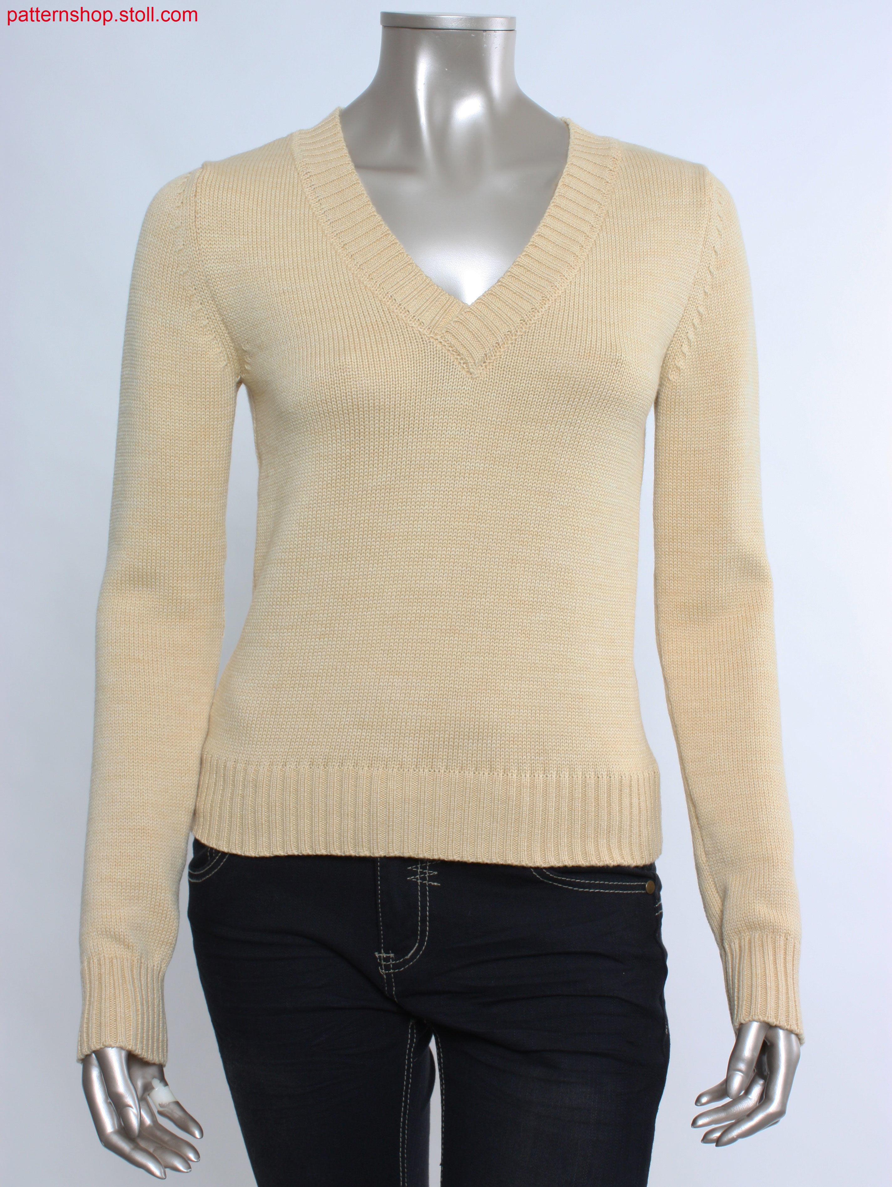 Fully Fashion jersey pullover with set-in sleeves / Fully Fashion Rechts-Links Pullover mit eingesetzten