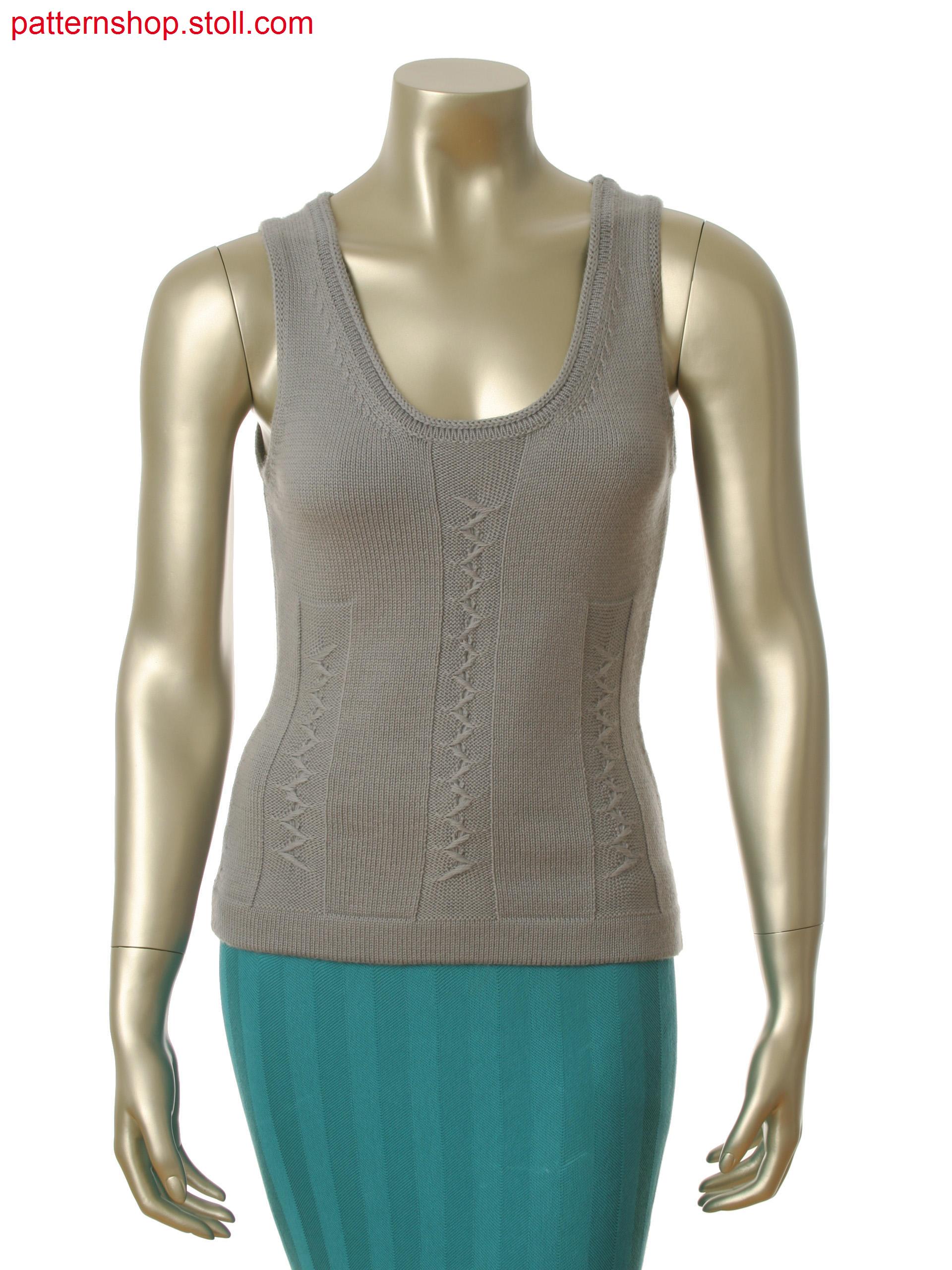 Stoll-flexible gauge&reg 6 gauge optic Fully Fashion top with float structure in zig zag optic