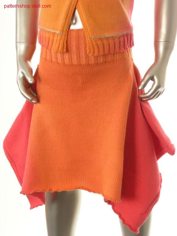 Jersey cildren's tail skirt in tie-dye-technique / Rechts-Links Kinderzipfelrock in Bandana-Technik