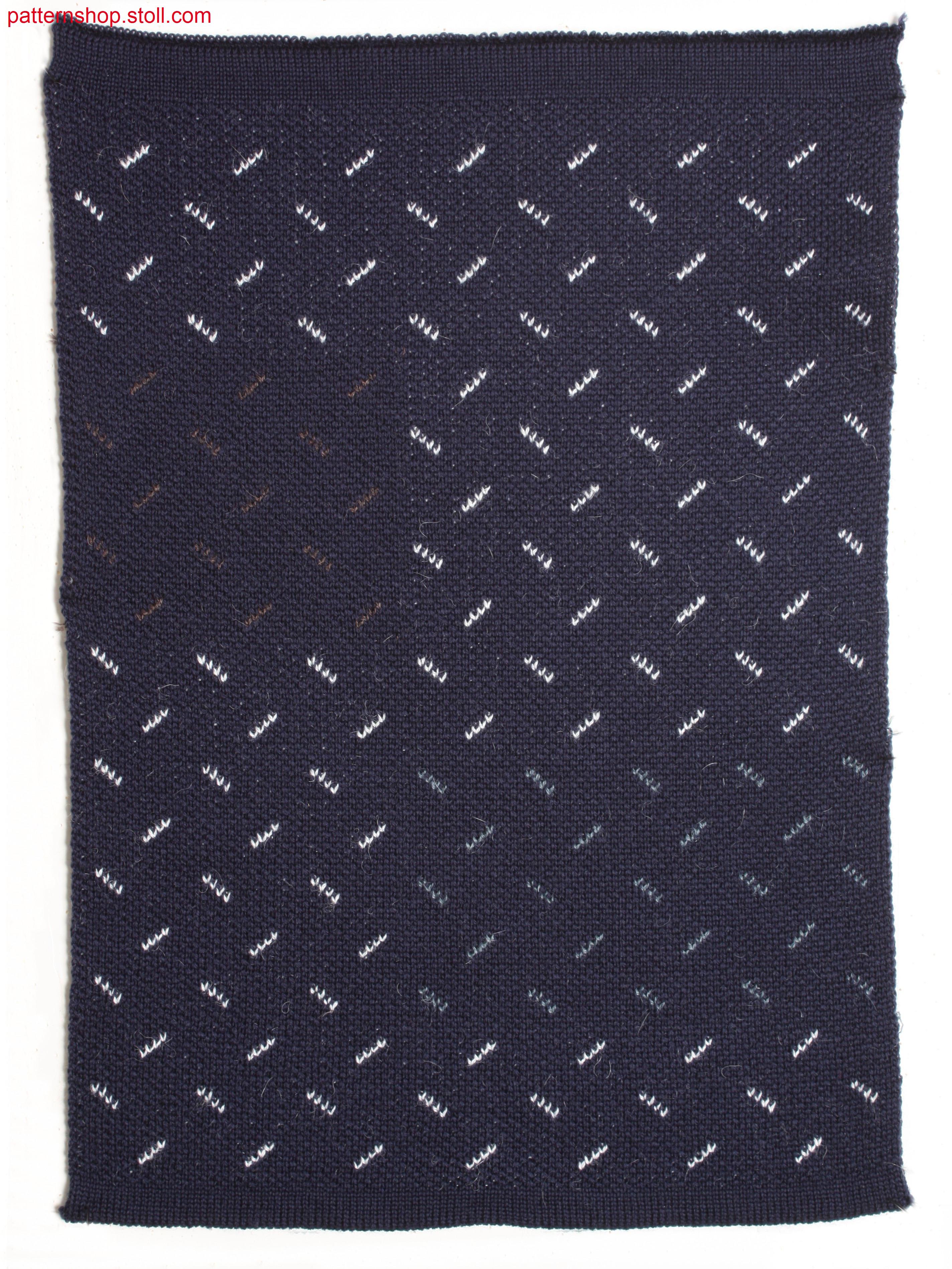 Swatch with intarsia-jacquard and colour change / Musterausschnitt mit Intarsia-Jacquard und Farbwechsel