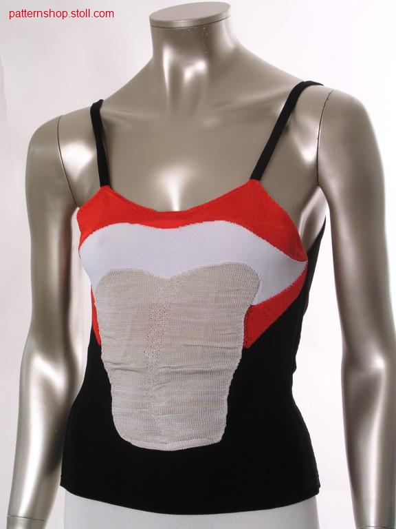 Fitted Fully fashion-intarsia top with round neck / Tailliertes Fully Fashion-Intarsia Top mit Rundhals
