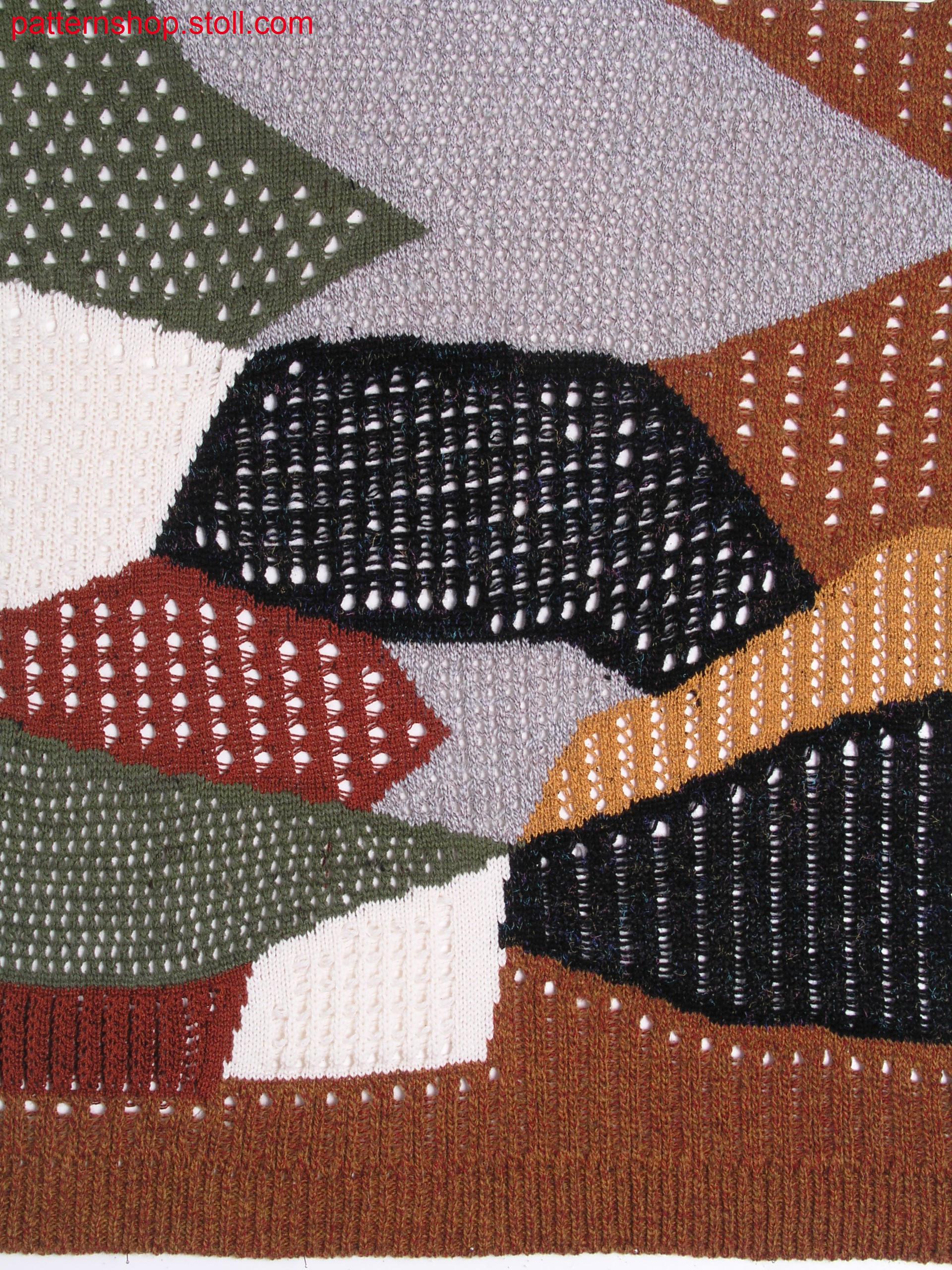 Intarsia pattern with different knitting structures / Intarsiamuster mit verschiedenen Strickbindungen