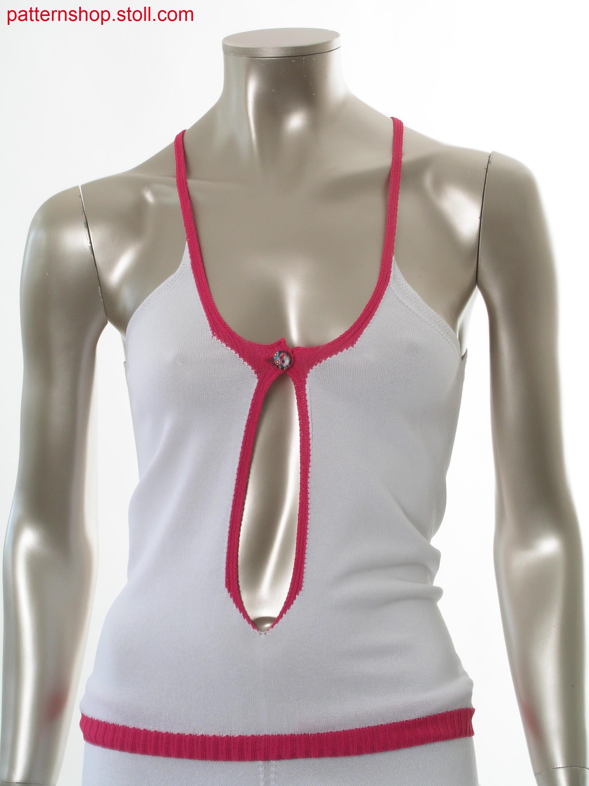 Fitted jersey spaghetti strap top / Tailliertes Rechts-LinksSpaghettitr