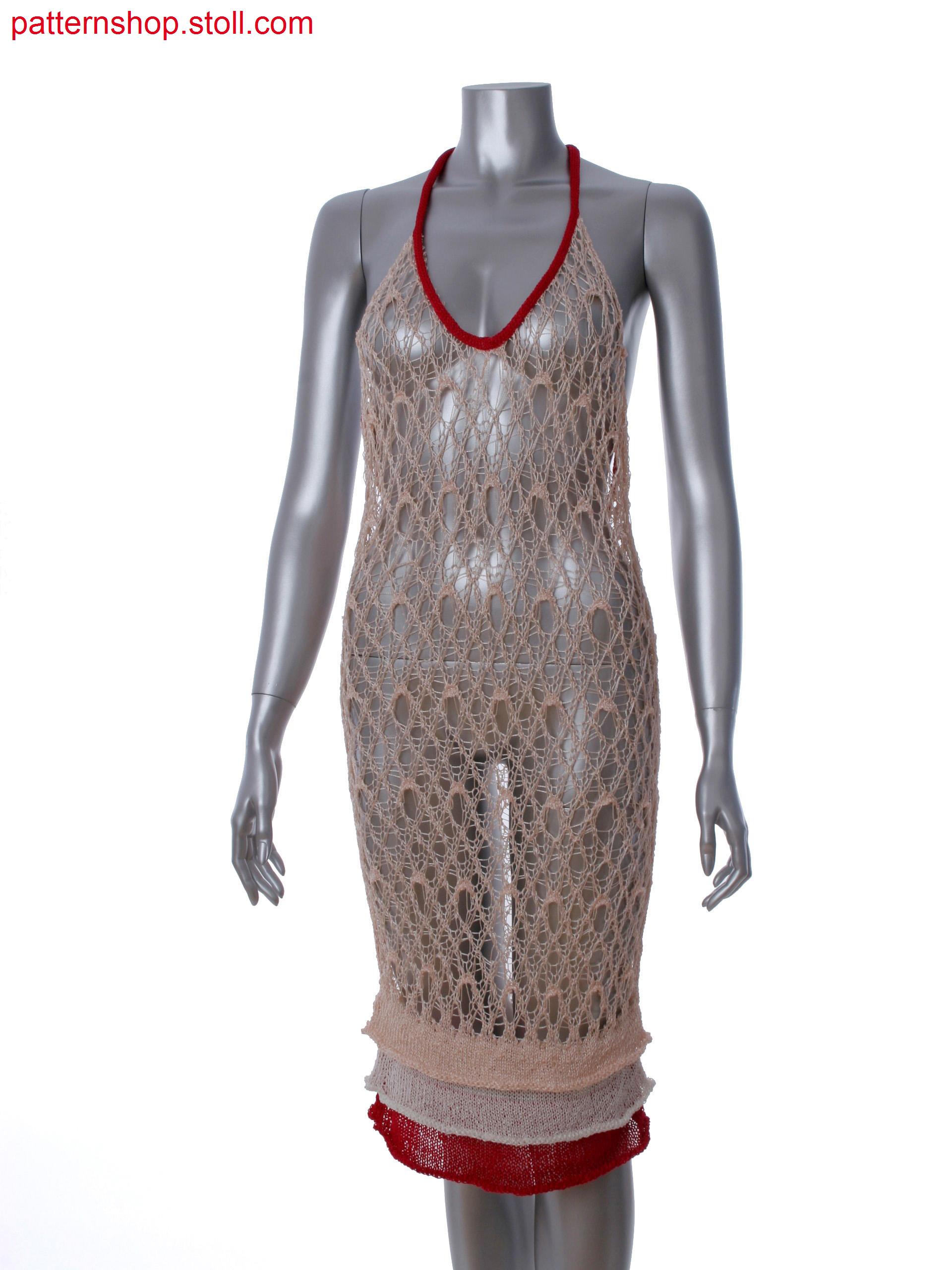 Fully Fashion 3-color plunging V-neck dress with hem in layer technique