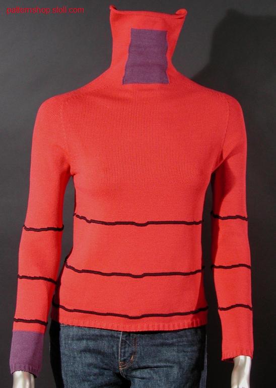 Three colour pullover with saddle shoulder / Dreifarbiger Pullover mit Sattelschulter