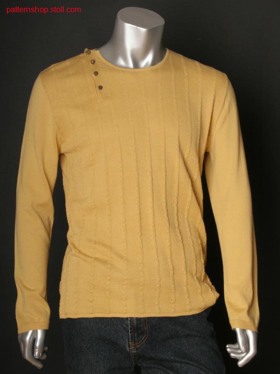 Fully Fashion pullover in half tubular-jersey structure / Fully Fashion Pullover in Halbschlauch-Rechts-Links Struktur