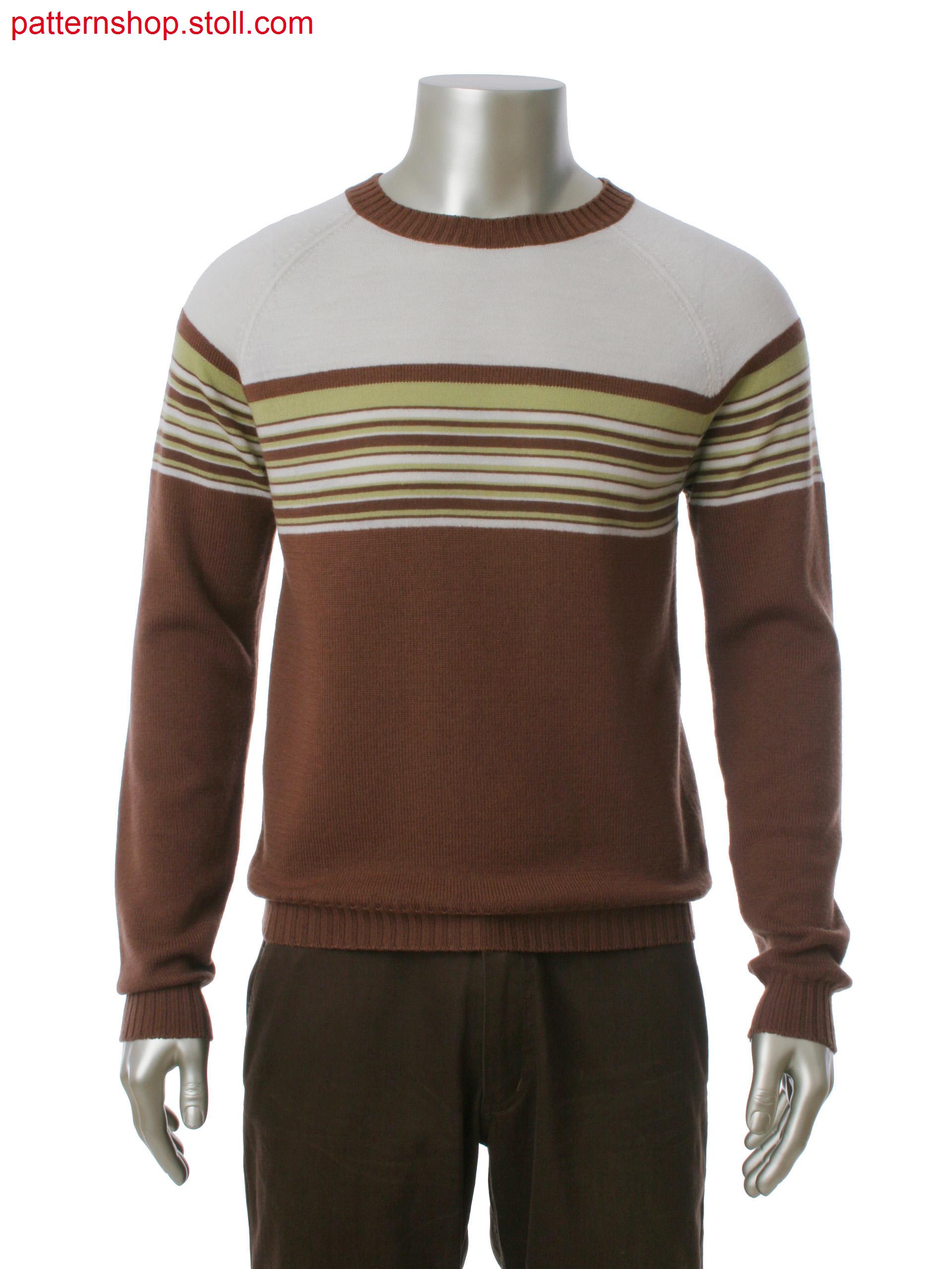 Fully Fashion round neck pullover in 3-color stripes