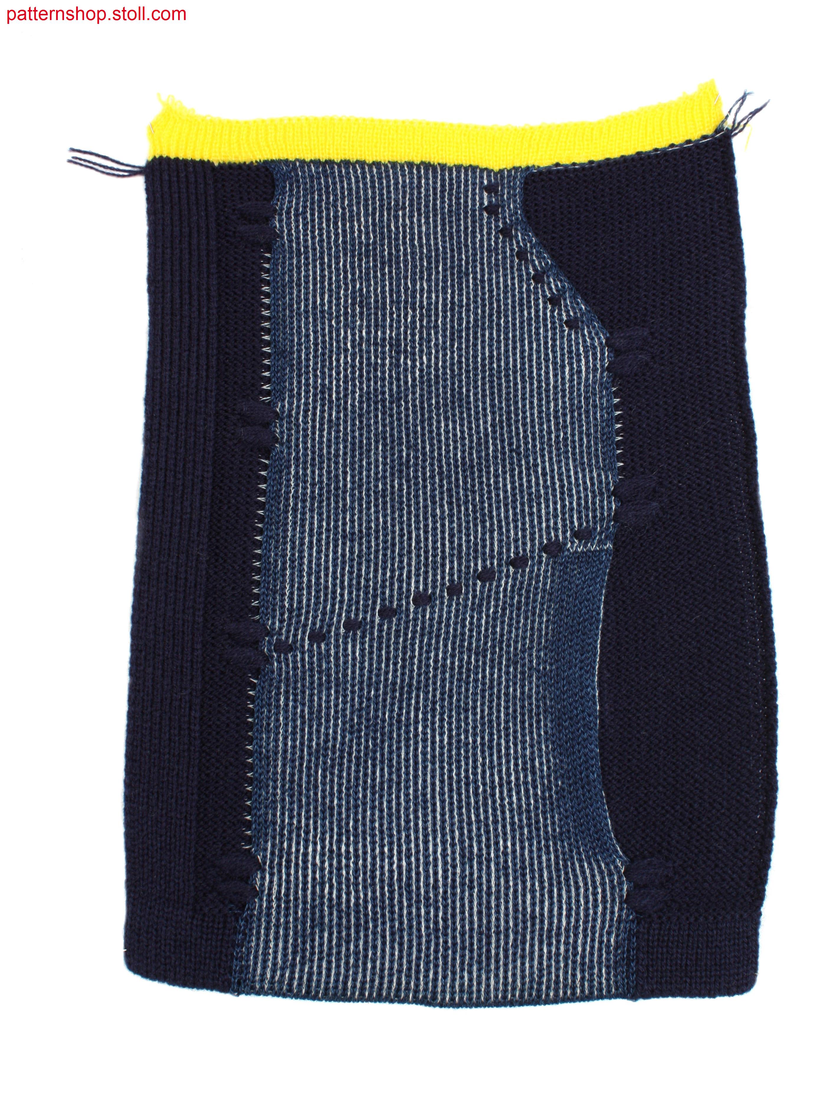 Swatch in 2-colour 1x1 alternate tuck stitch structure / Musterausschnitt in 2-farbiger 1x1 hinterlegter Fang-Struktur