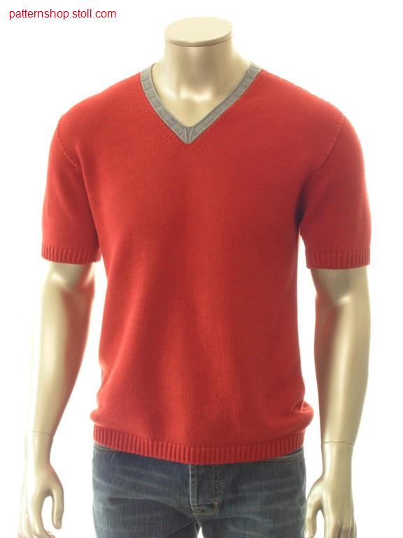 Short-sleeved jersey pullover with inserted sleeves / Rechts-Links Kurzarmpullover mit eingesetzten