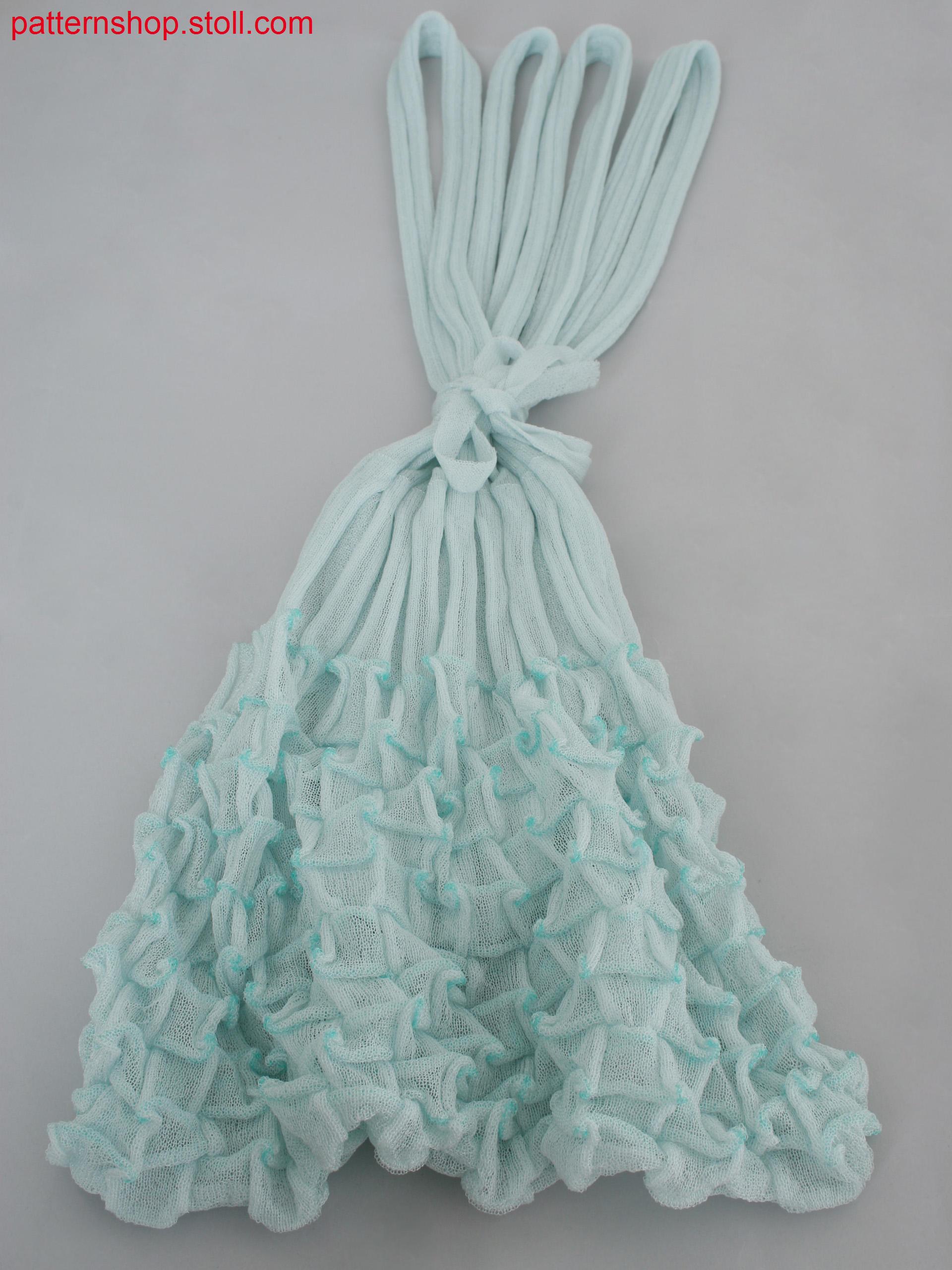 Bag in single jersey transfer structure with degrade optic