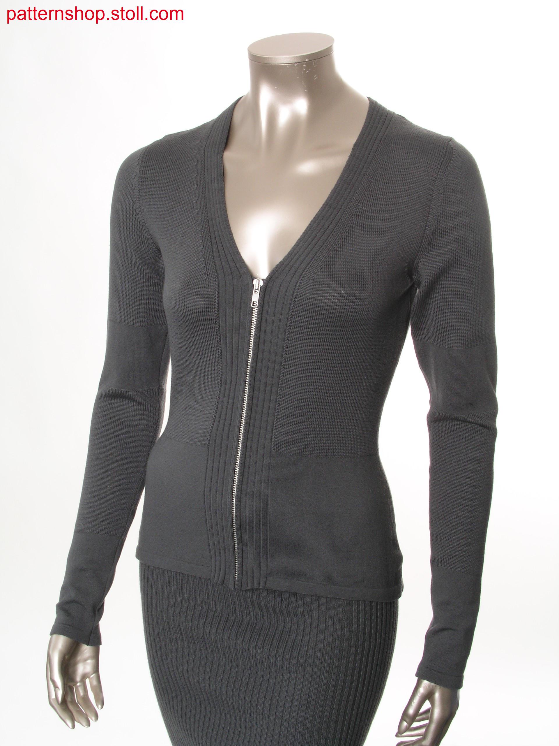 Fitted Fully Fashion jersey cardigan / Taillierte Fully Fashion Rechts-Links Strickjacke