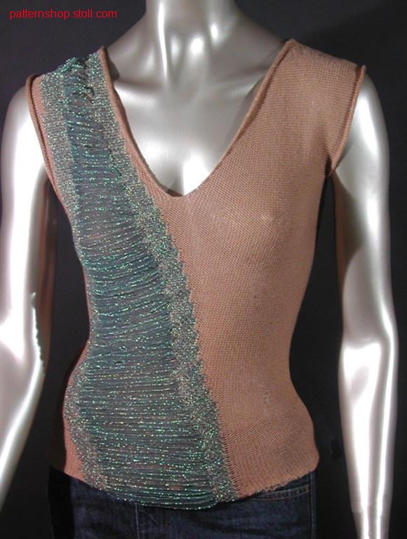 FF-Intarsia front with float-technique-effect / FF-Intarsia Vorderteil mit Flott-Technik-Effekt