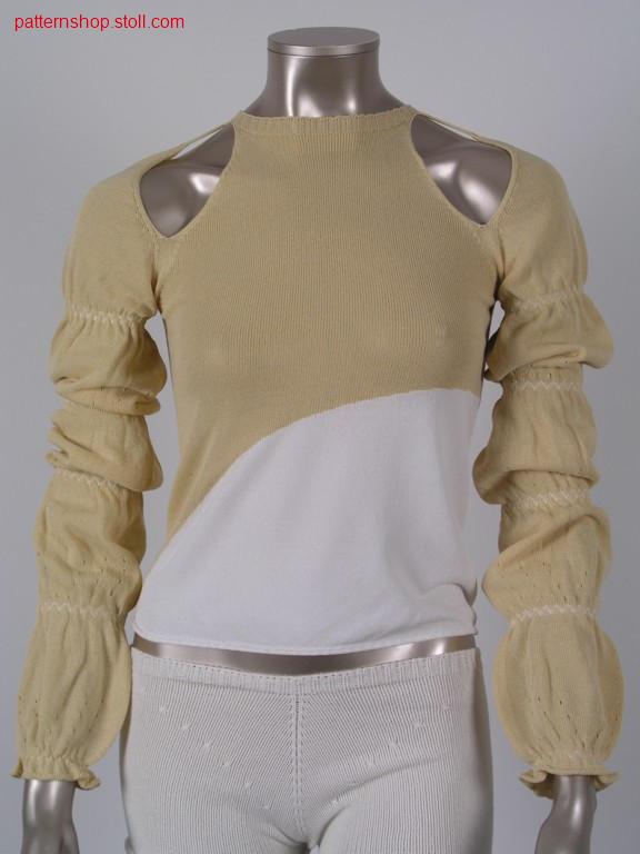 Jersey raglan pullover with shoulder openings / Rechts-LinksRaglanpullover mit Schulter