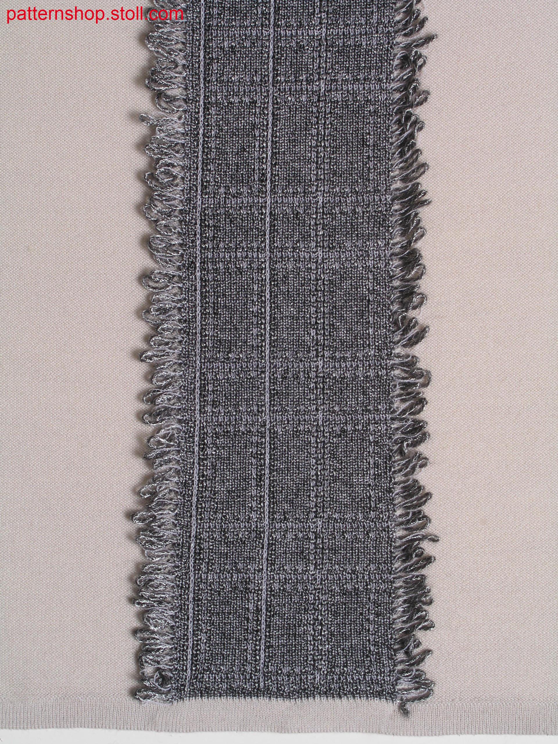 Fully Fashion jacquard-intarsia front with fringes / Fully Fashion Jacquard-Intarsia Vorderteil mit Fransen