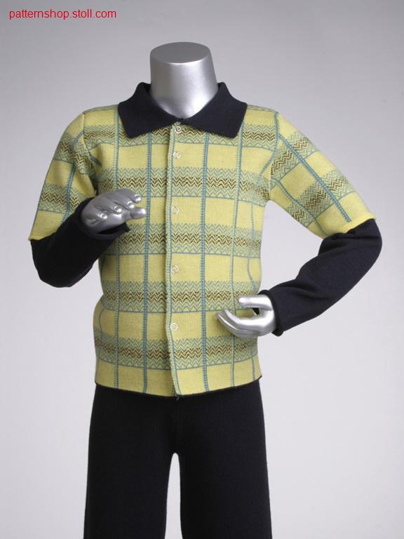 Fully fashion jacquard children's cardigan / Fully Fashion Jacquard Kinderstrickjacke
