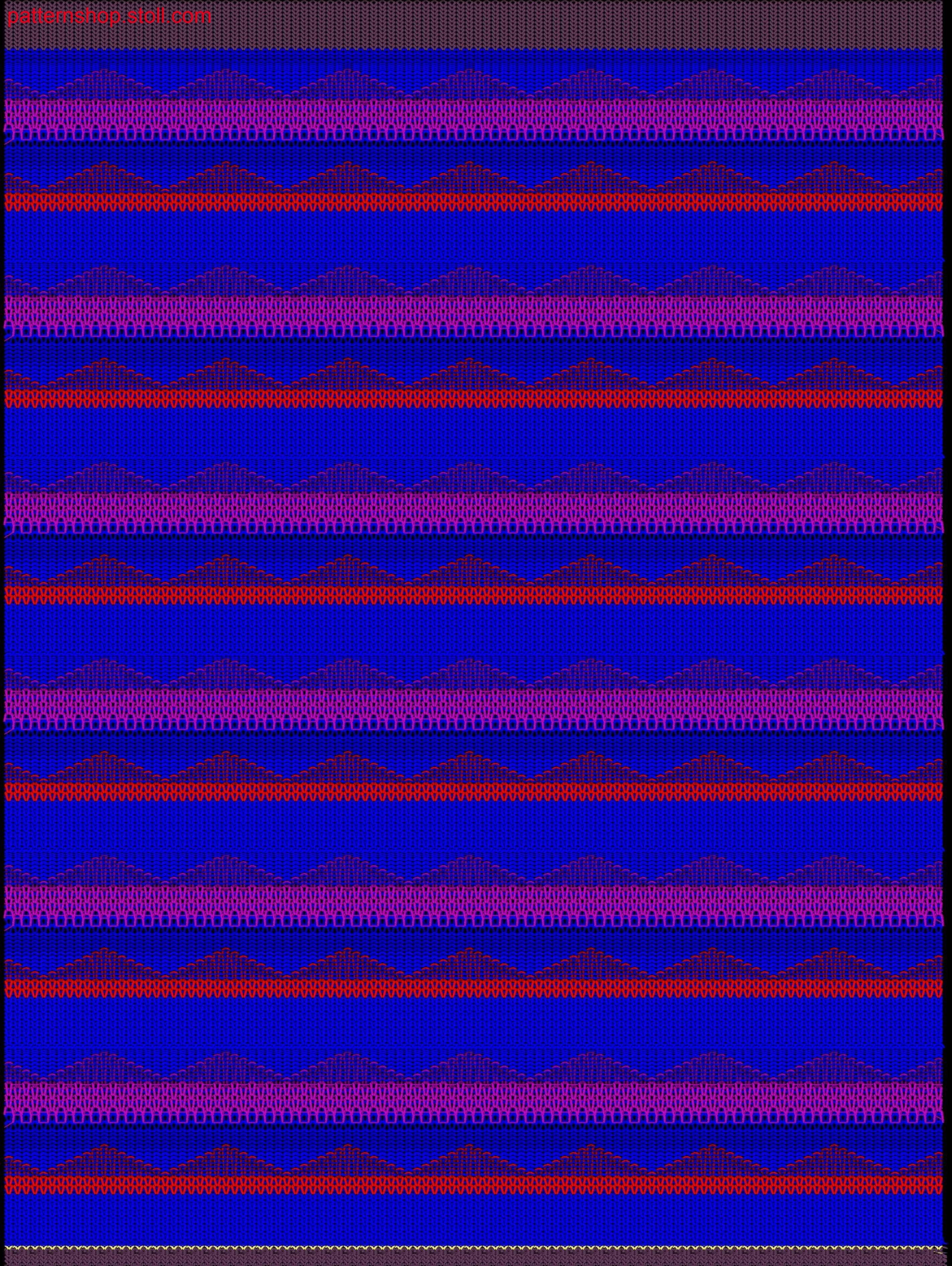 3-colour striped swatch with tubular transfer structure /3-farbig gestreifter Musterabschnitt