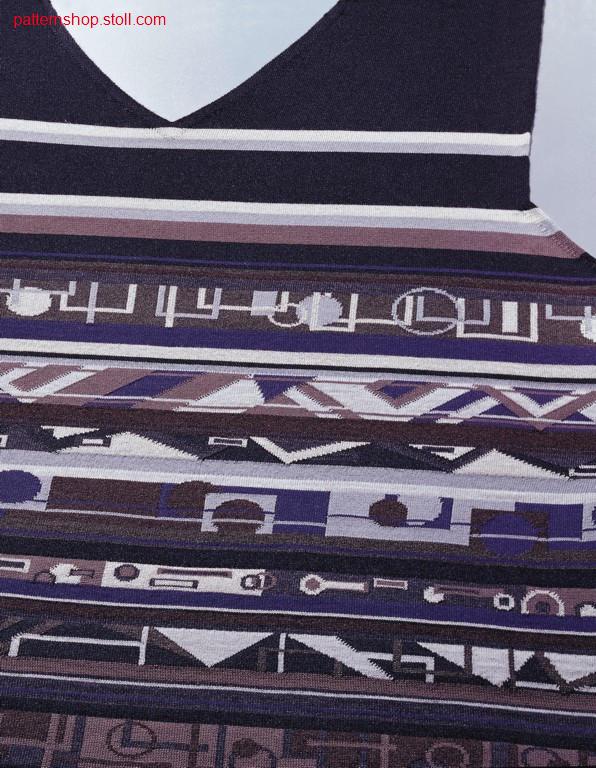 Fully Fashion front with 3-colour jacquard / Fully Fashion Vorderteil mit 3-farbigem Jacquard