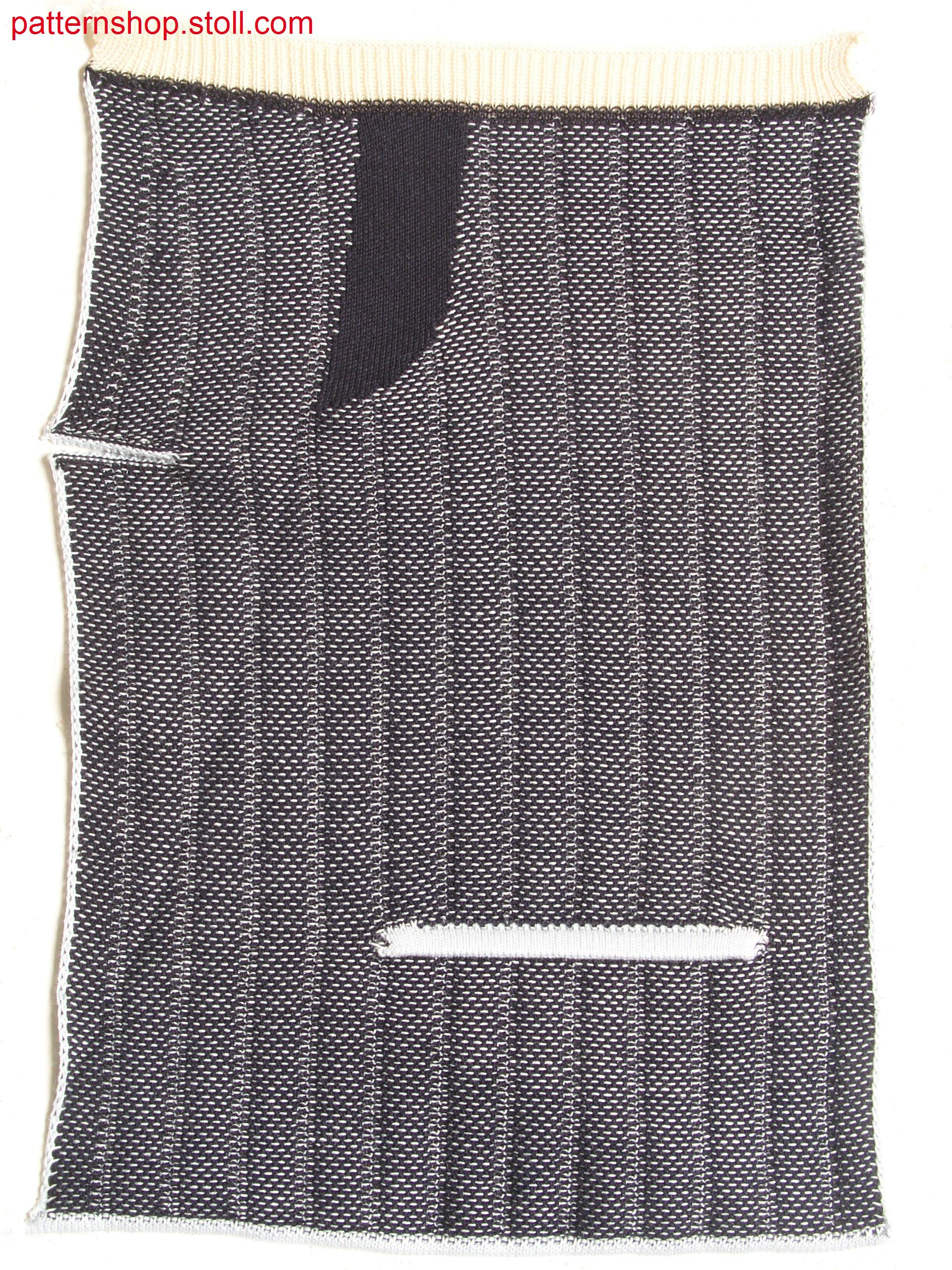 Swatch in 2-colour woven-like 1x1 transfer-float structure/ Musterausschnitt in 2-farbiger 1x1 Umh