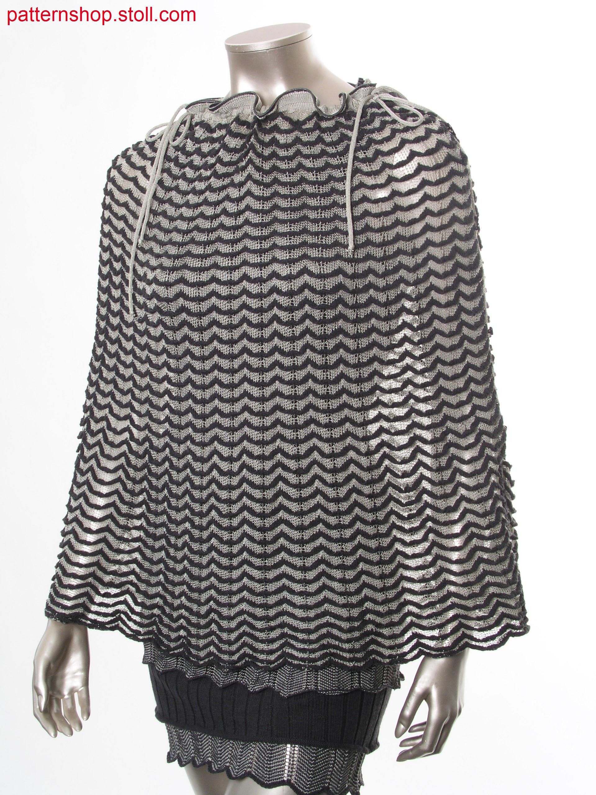 Fully Fashion Cape in jersey transfer structure / Fully Fashion Umhang in Rechts-Links Umh