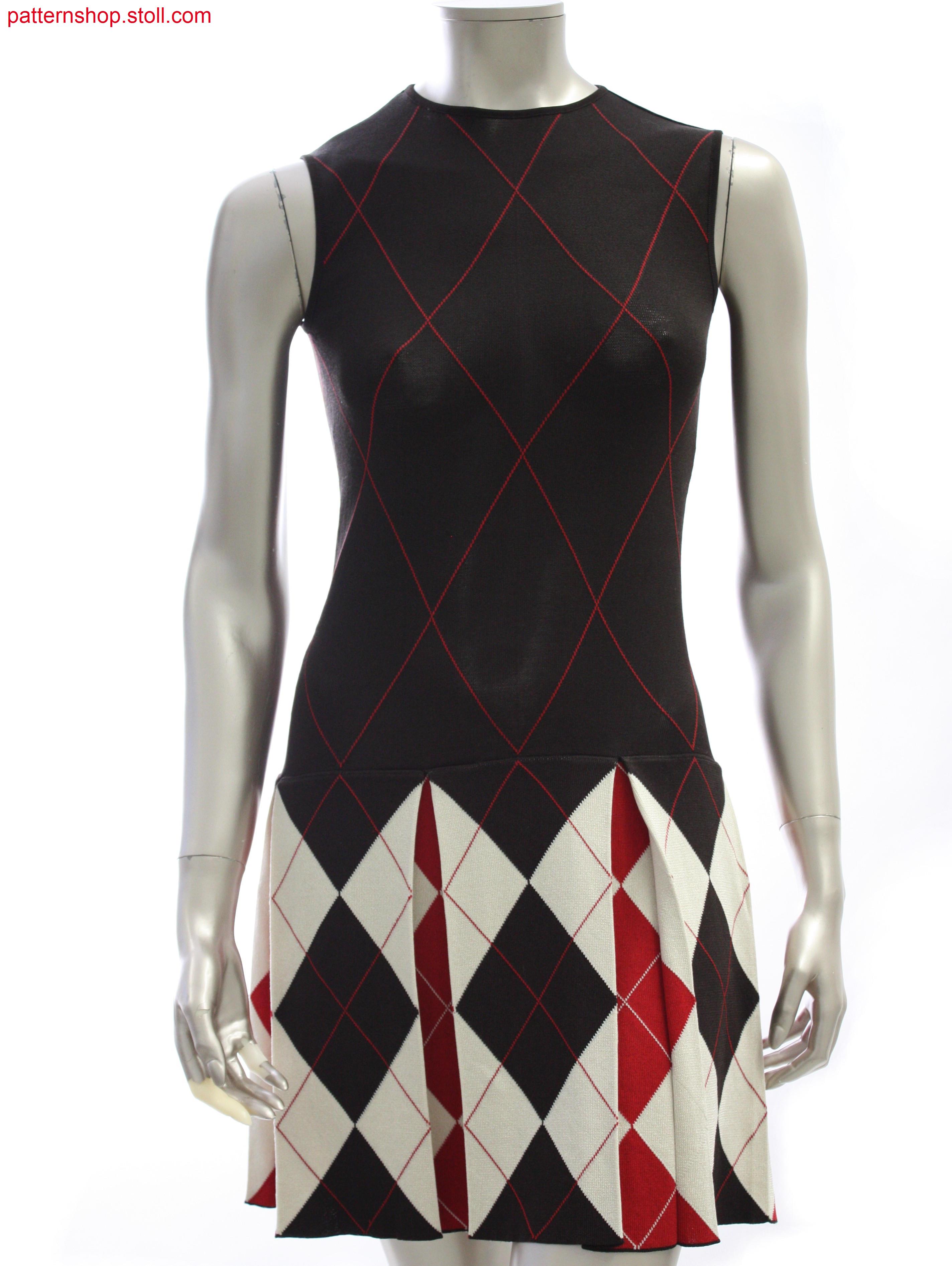 Fully Fashion dress with argyle intarsia pattern / Fully Fashion Kleid mit Argyle-Intarsiamuster