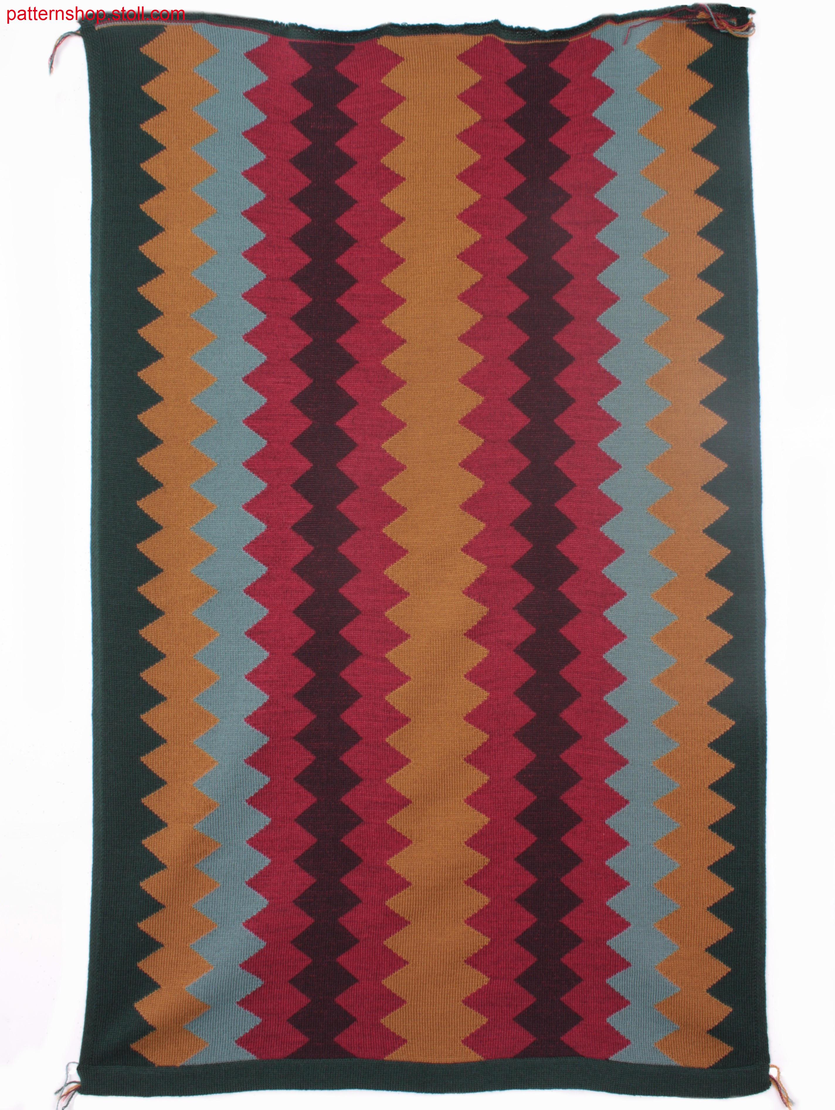 Jersey intarsia diamond pattern with single intarsia- and inverse plated diamonds.