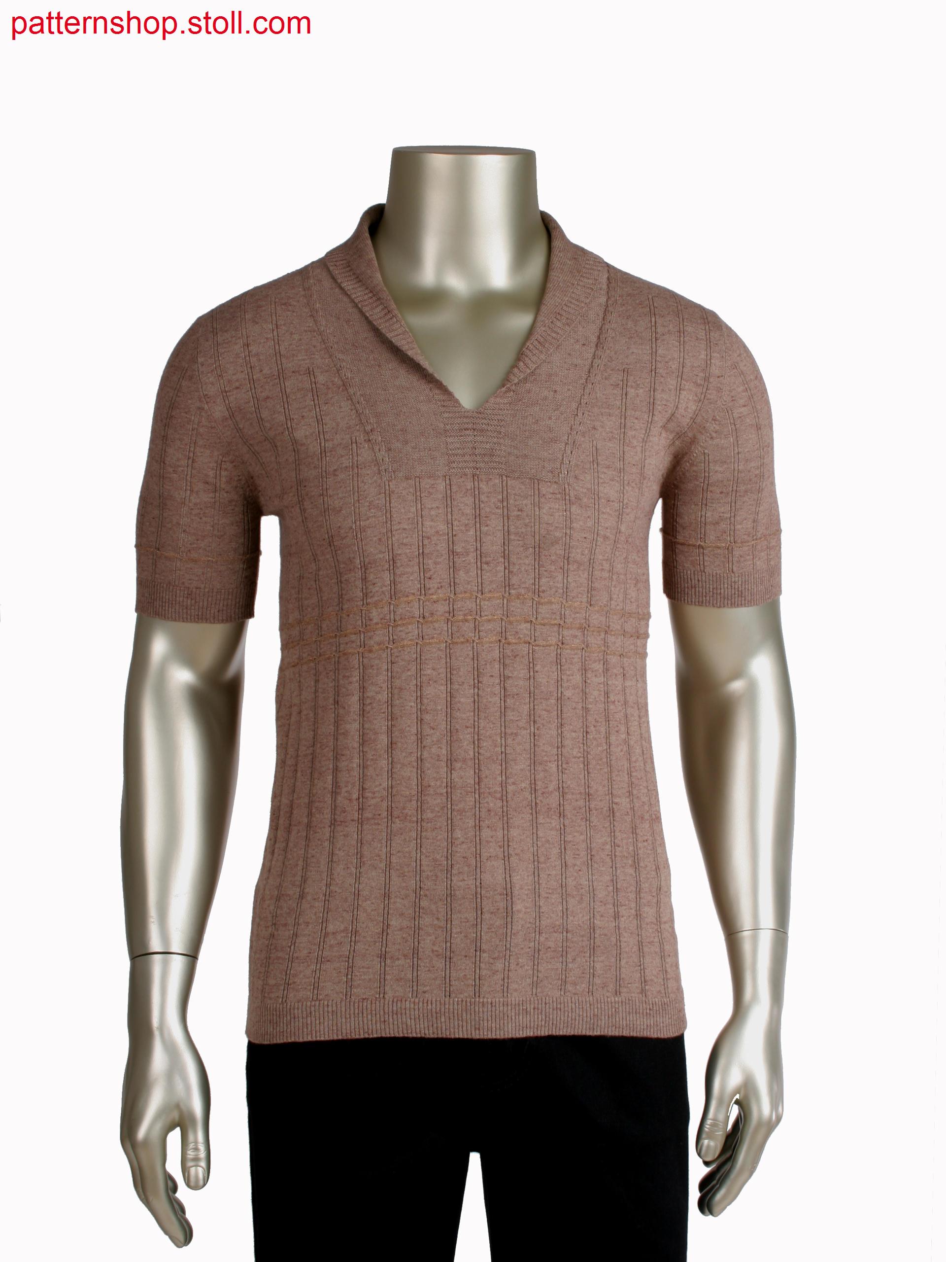 Fully Fashion T-shirt, lines by pointelle and transferred stripes