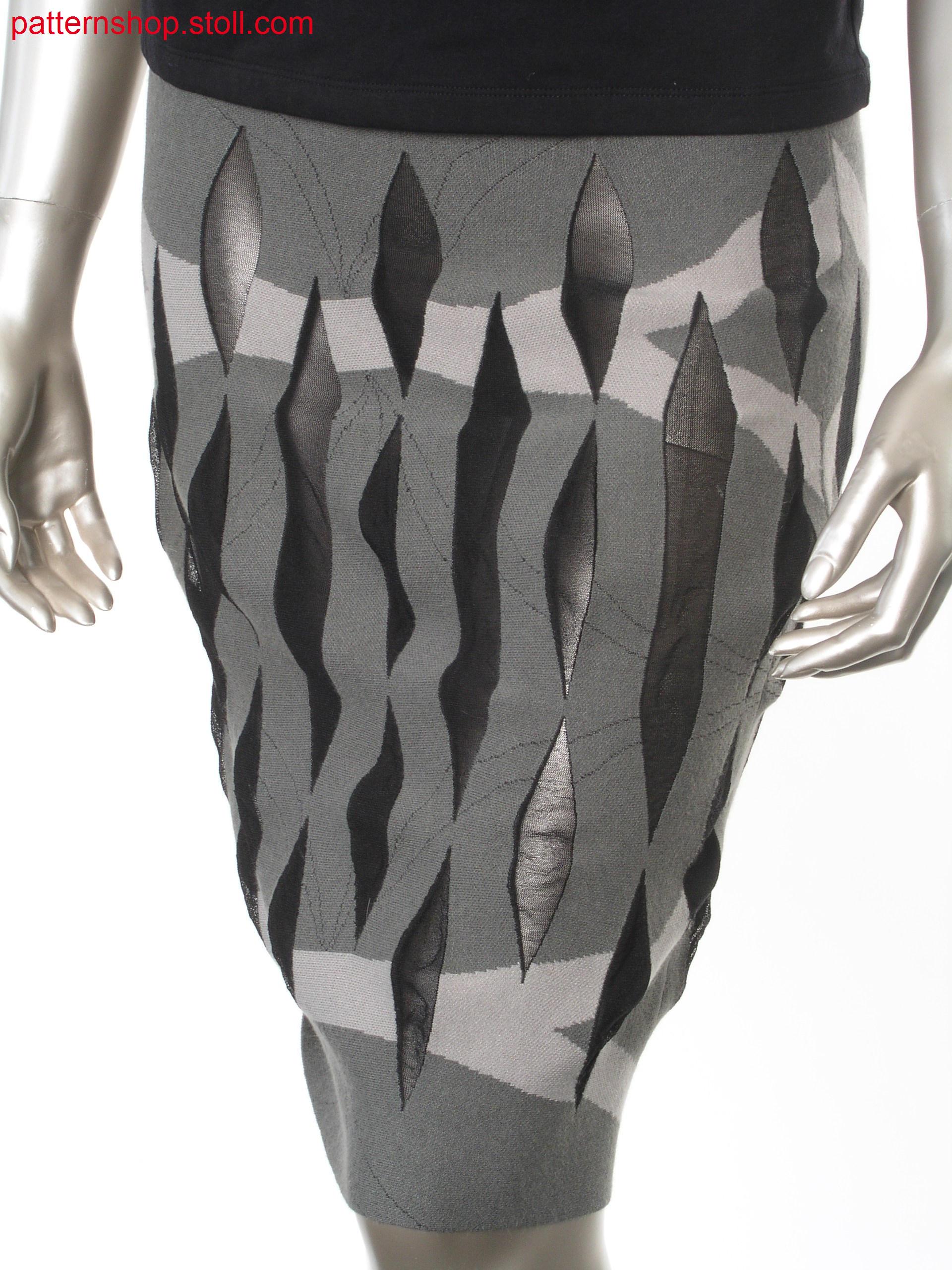Reversible skirt with intarsia-gore technique / Wenderock mit Intarsia-, Spickeltechnik