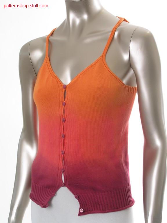 Fitted jersey halter-neck camisole / Tailliertes Rechts-Links Neckholder-Leibchen