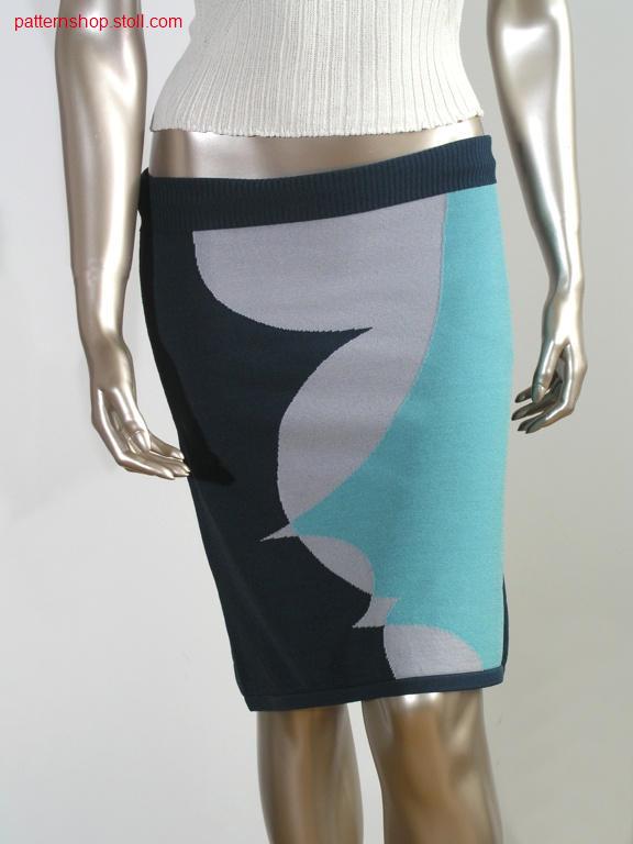 FF-Intarsia jersey skirt / FF-Intarsia Rechts-Links Rock