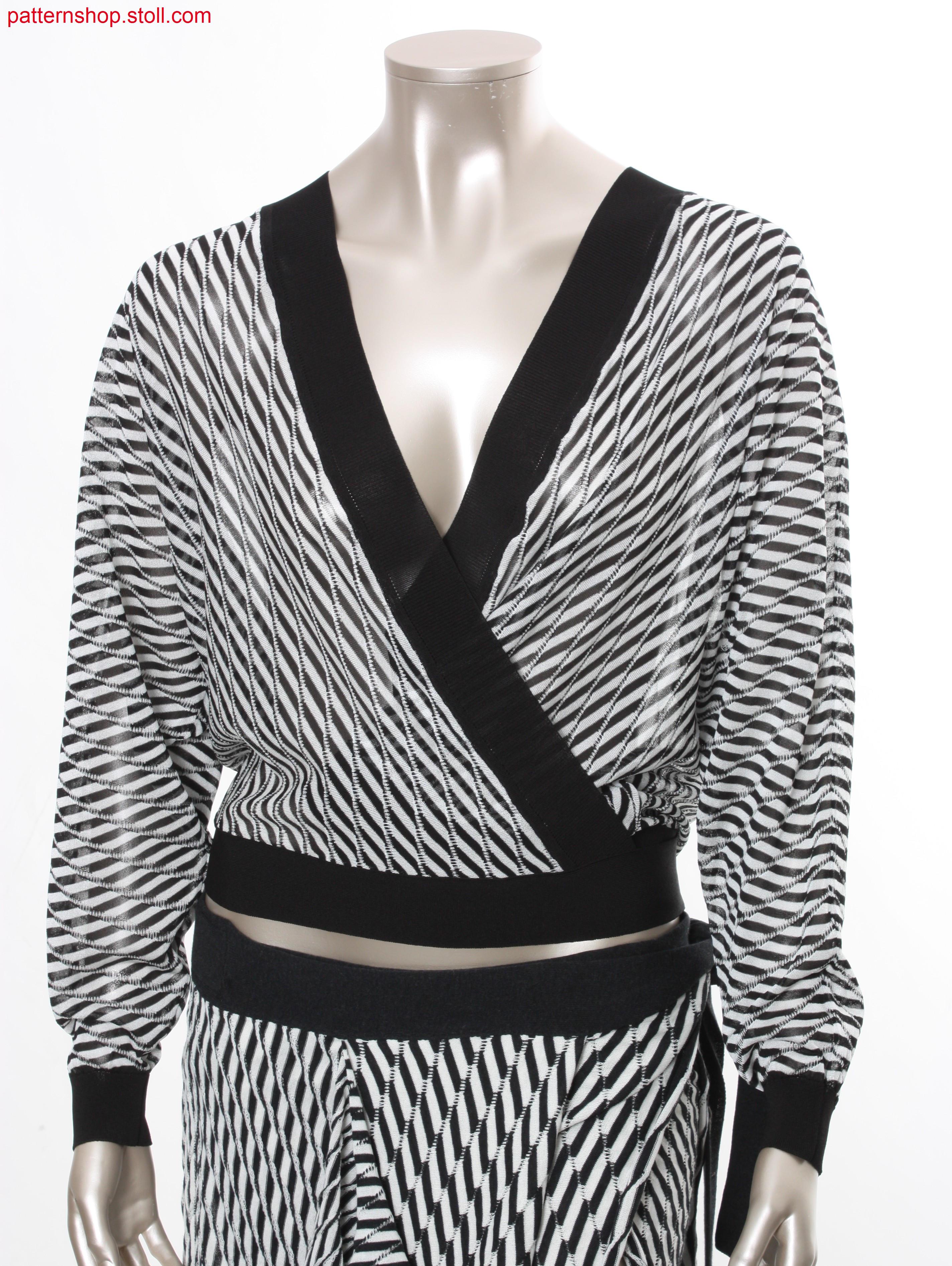 Fully Fashion wraparound cardigan with batwing sleeves  / Fully Fashion Wickelstrickjacke mit Fledermaus